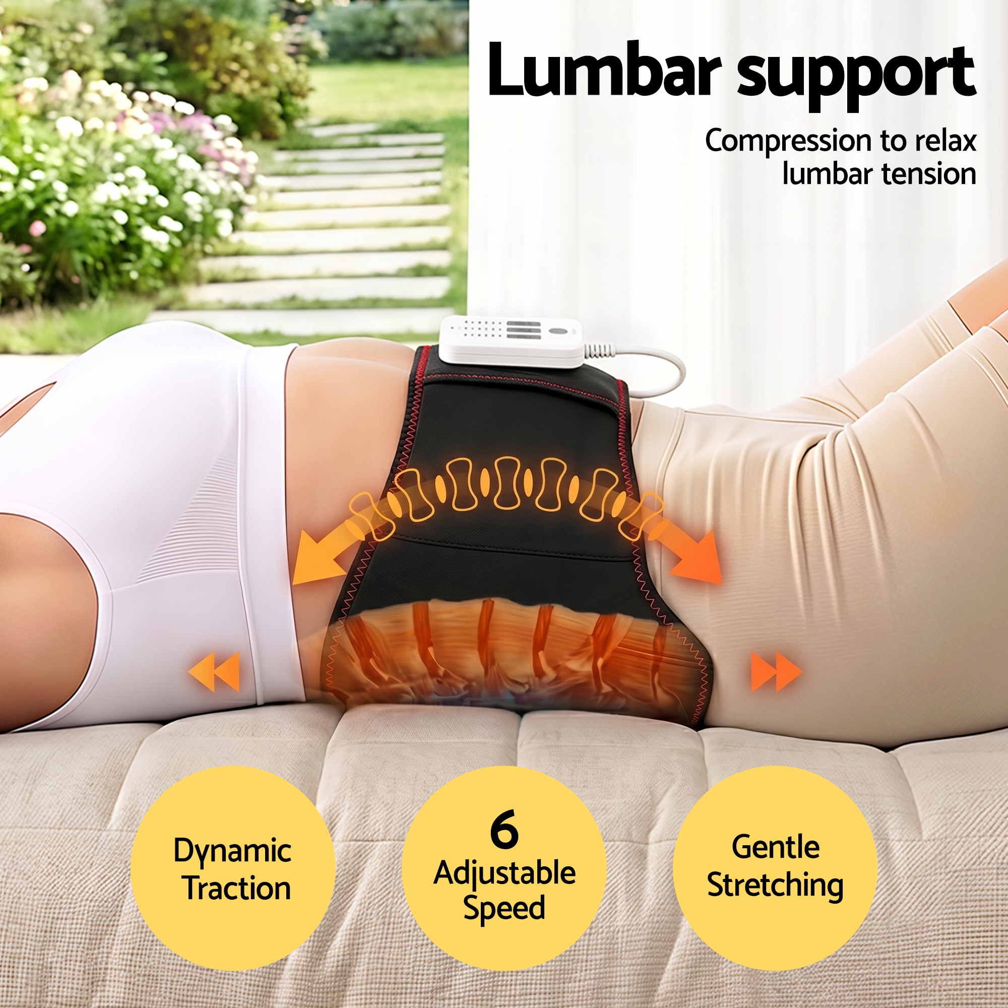 Livemor Sciatica Relief Lumbar Support Belt with Heat 124cm