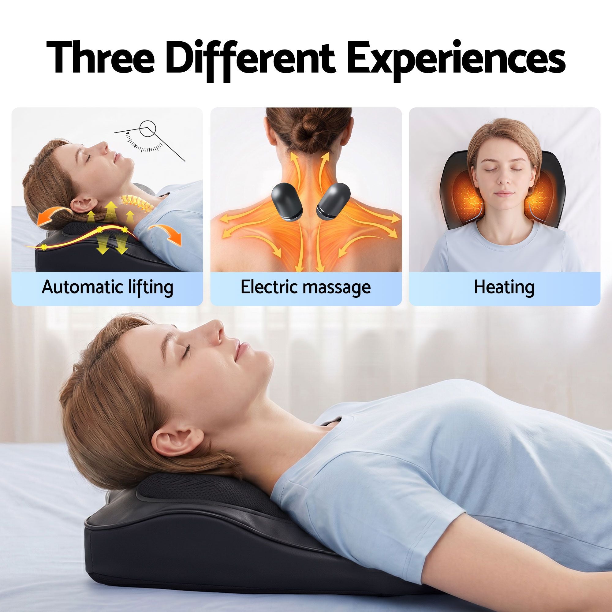 Livemor Large Back Massager with Heat & Traction - 6 Modes