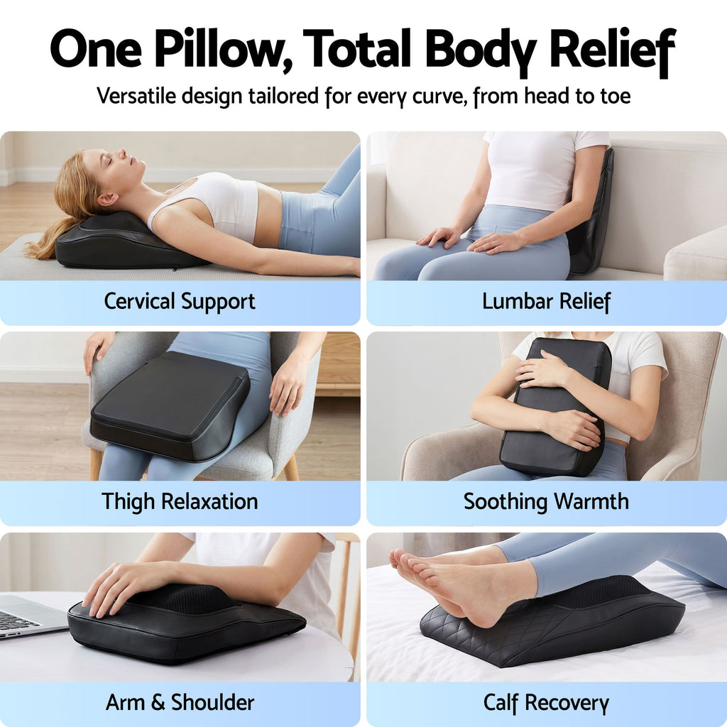 Livemor Large Back Massager with Heat & Traction - 6 Modes