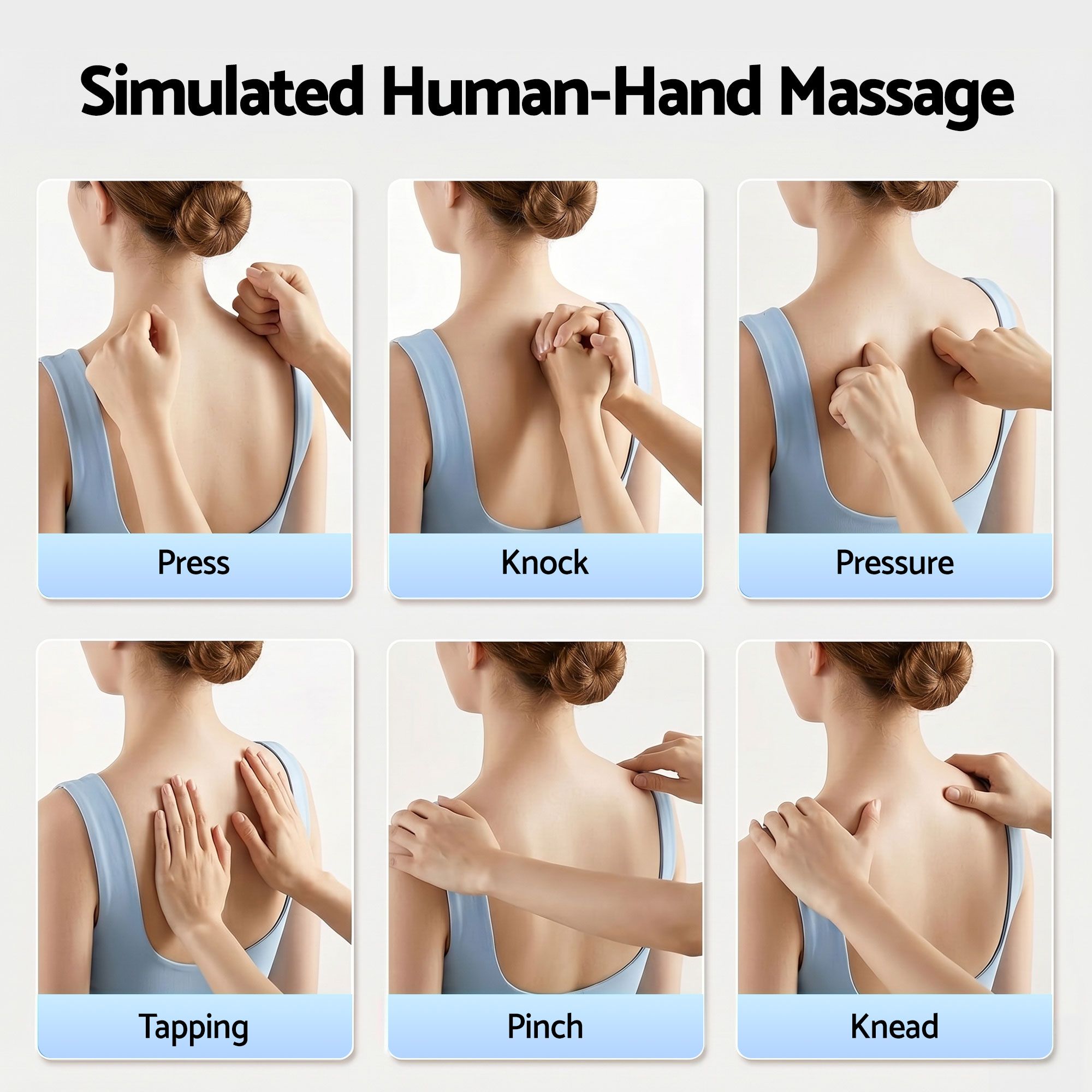 Livemor Large Back Massager with Heat & Traction - 6 Modes