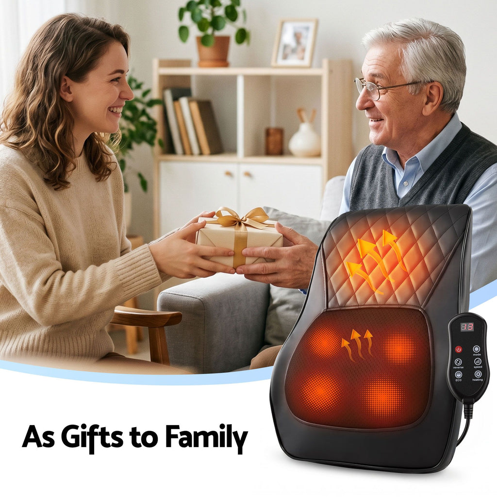Livemor Large Back Massager with Heat & Traction - 6 Modes