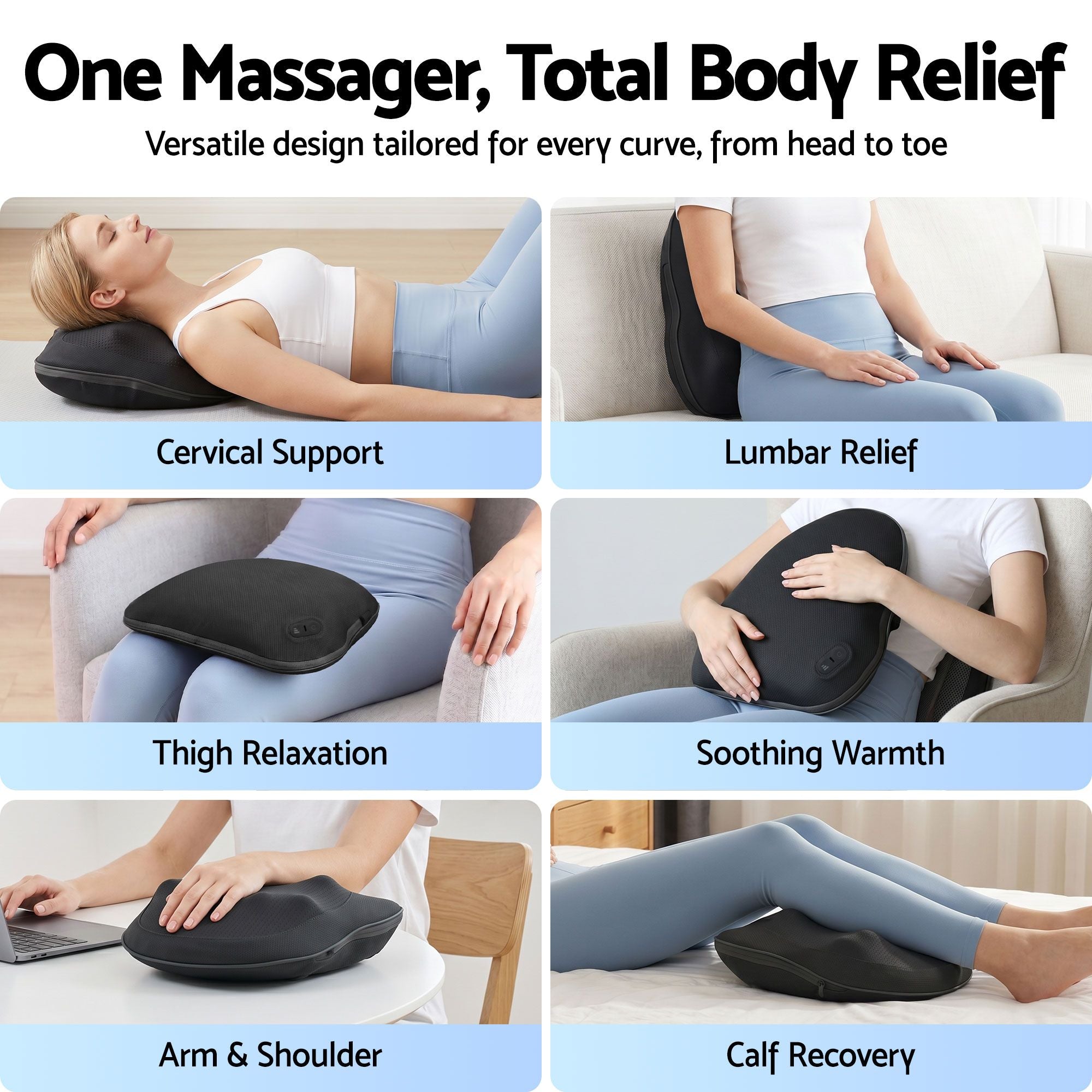 Livemor Cordless Back & Neck Massager Pillow with Heat