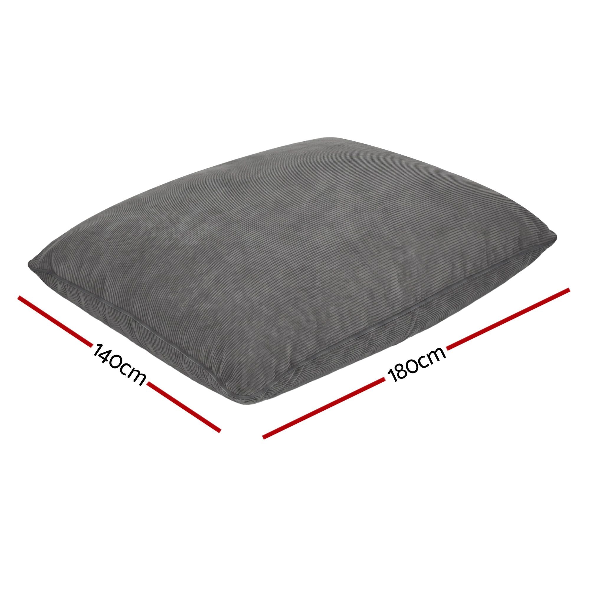Artiss 3-in-1 Convertible Bean Bag Cover - Grey Corduroy