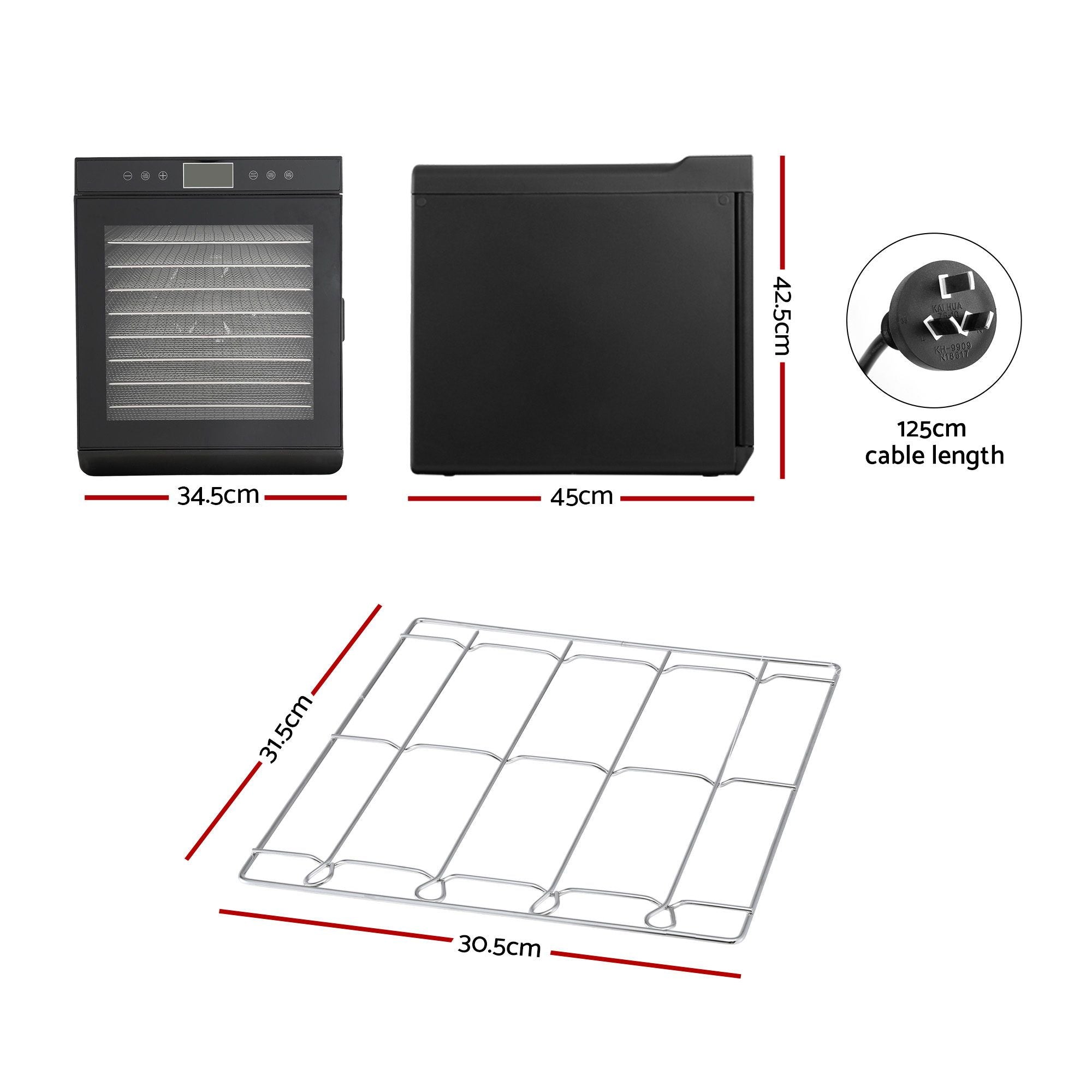 Devanti 10-Tray Food Dehydrator - Stainless Steel