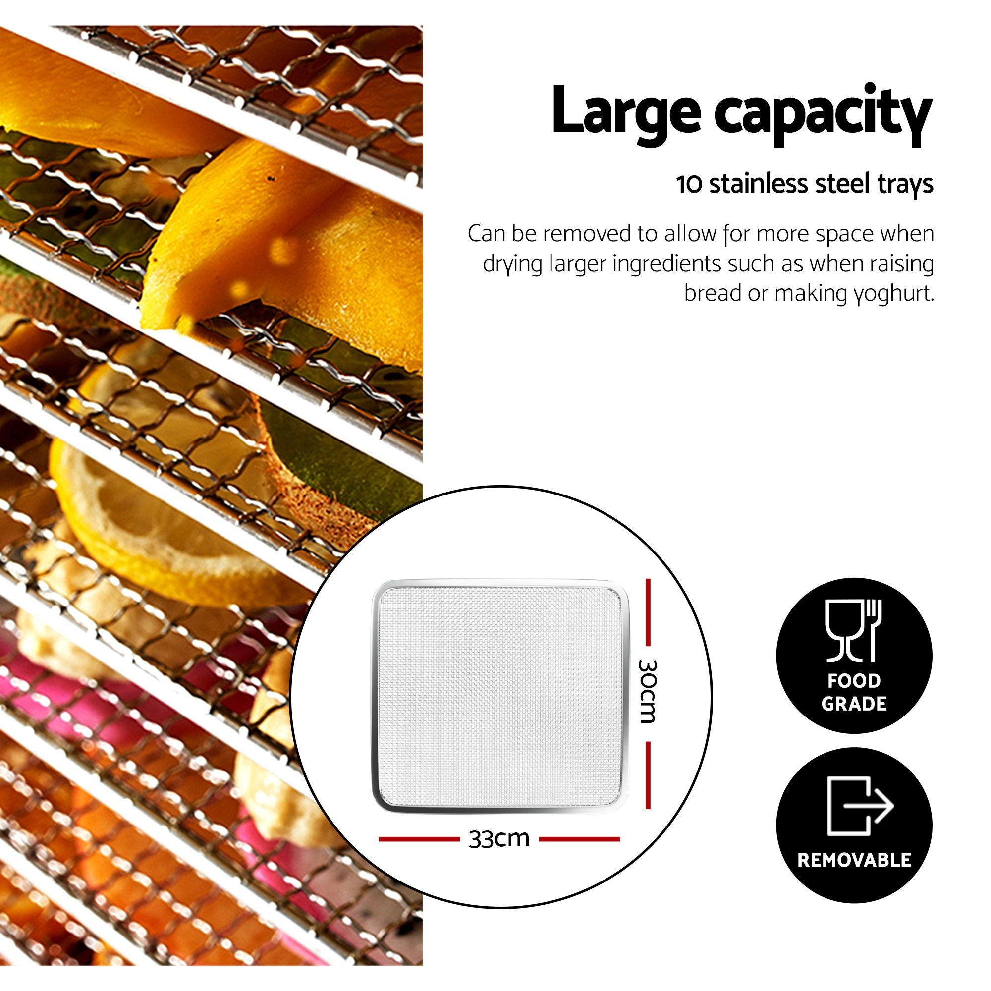 Devanti 10-Tray Food Dehydrator - Stainless Steel