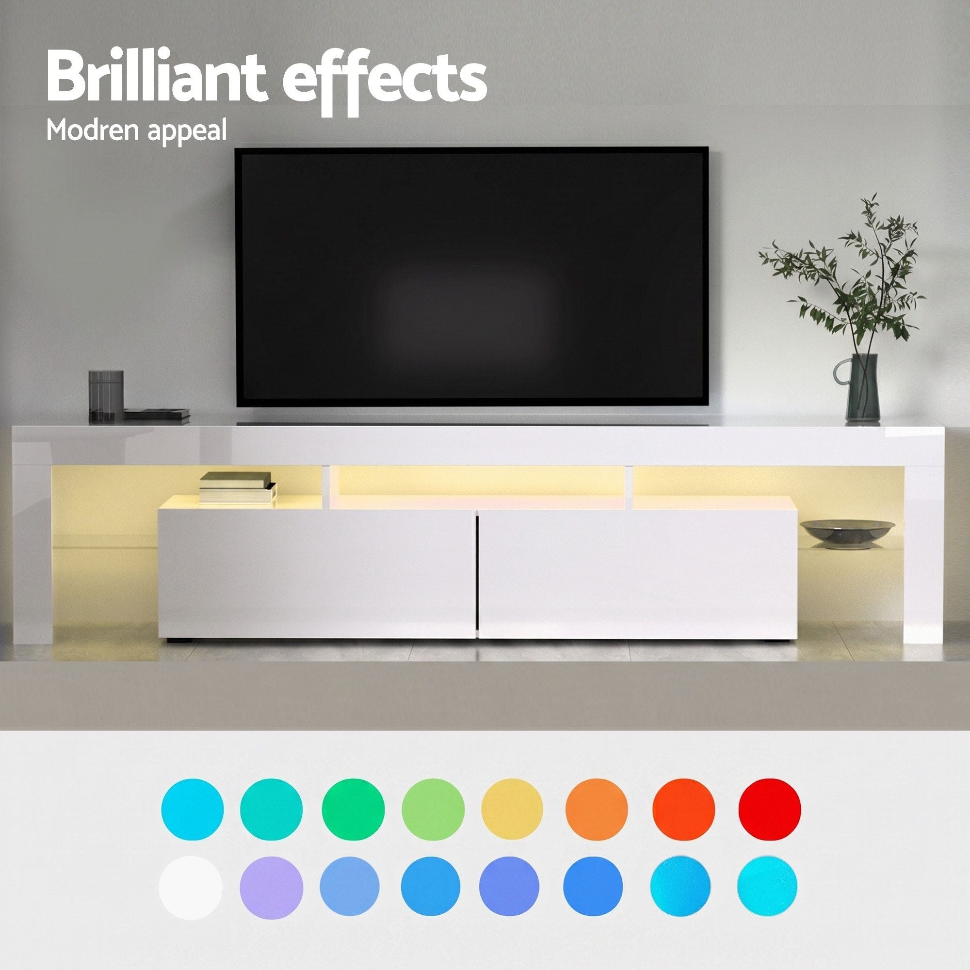 Artiss LED TV Unit & Coffee Table Set - White