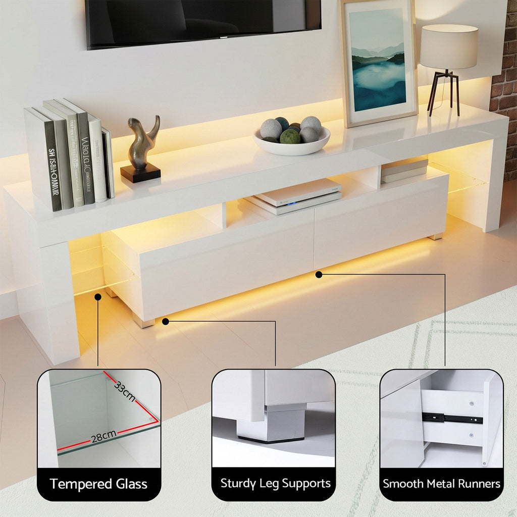 Artiss LED TV Unit & Coffee Table Set - White