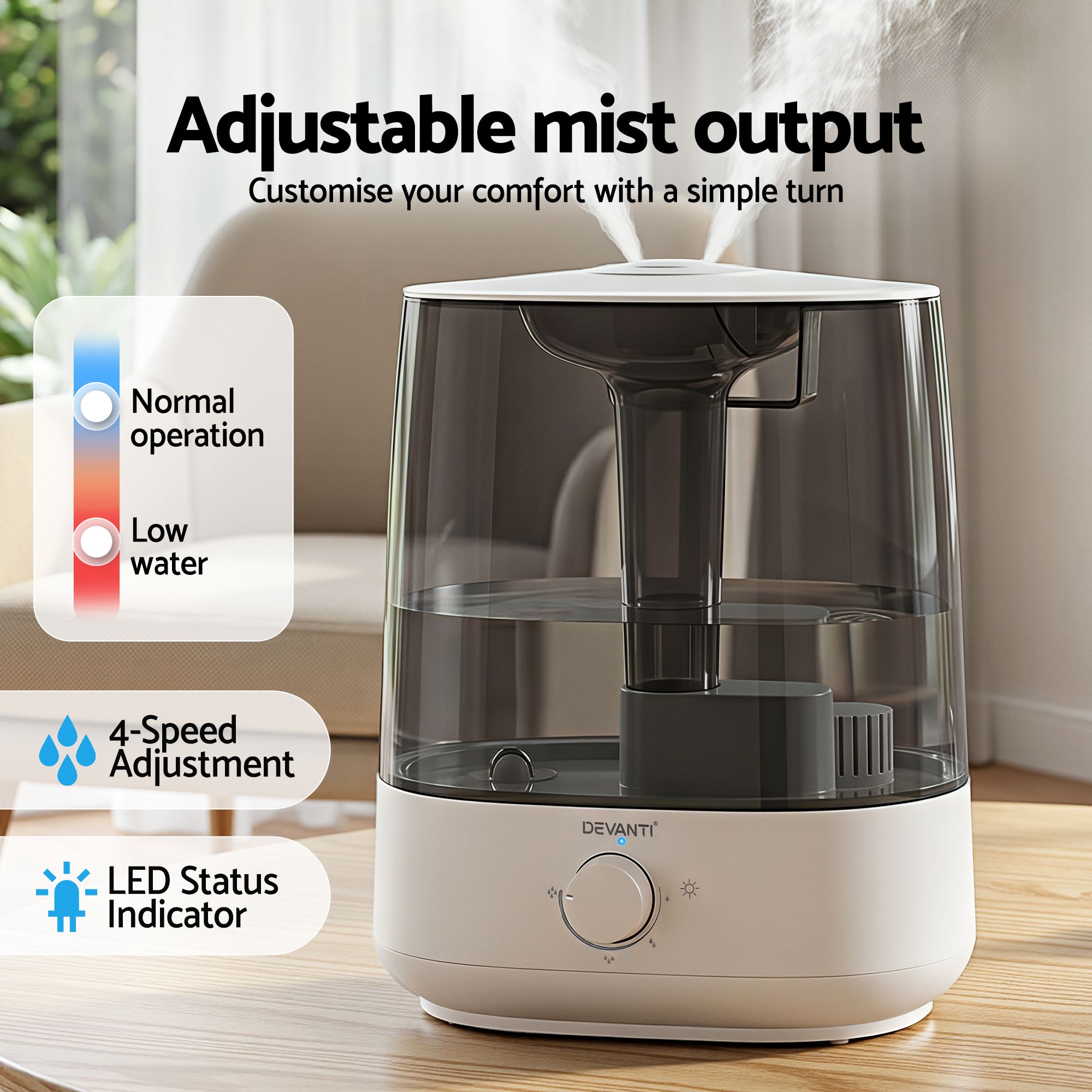 Devanti 6L Ultrasonic Humidifier & Aroma Diffuser