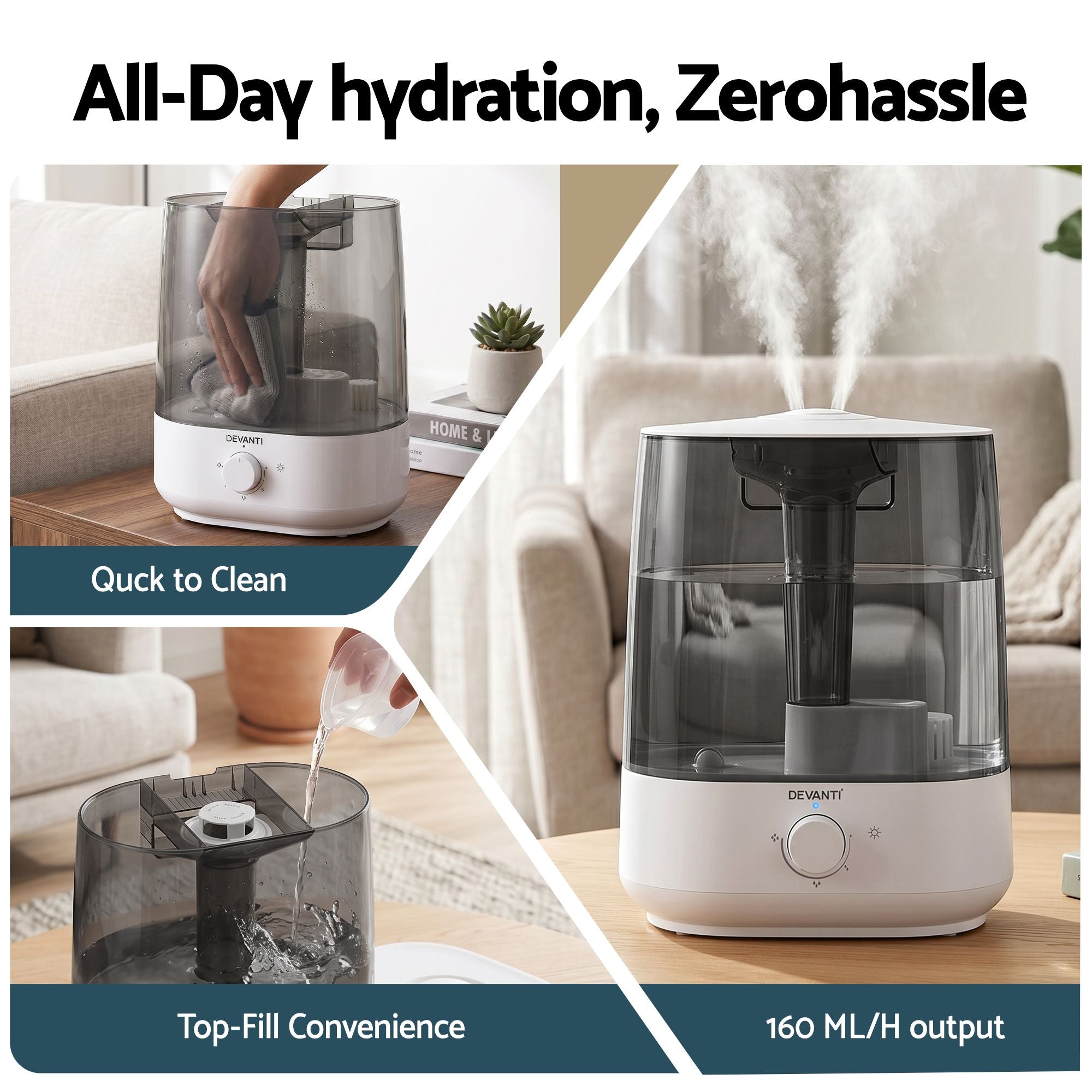 Devanti 6L Ultrasonic Humidifier & Aroma Diffuser