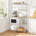 Artiss 4-Tier Metal Kitchen Rack & Microwave Stand - Silver
