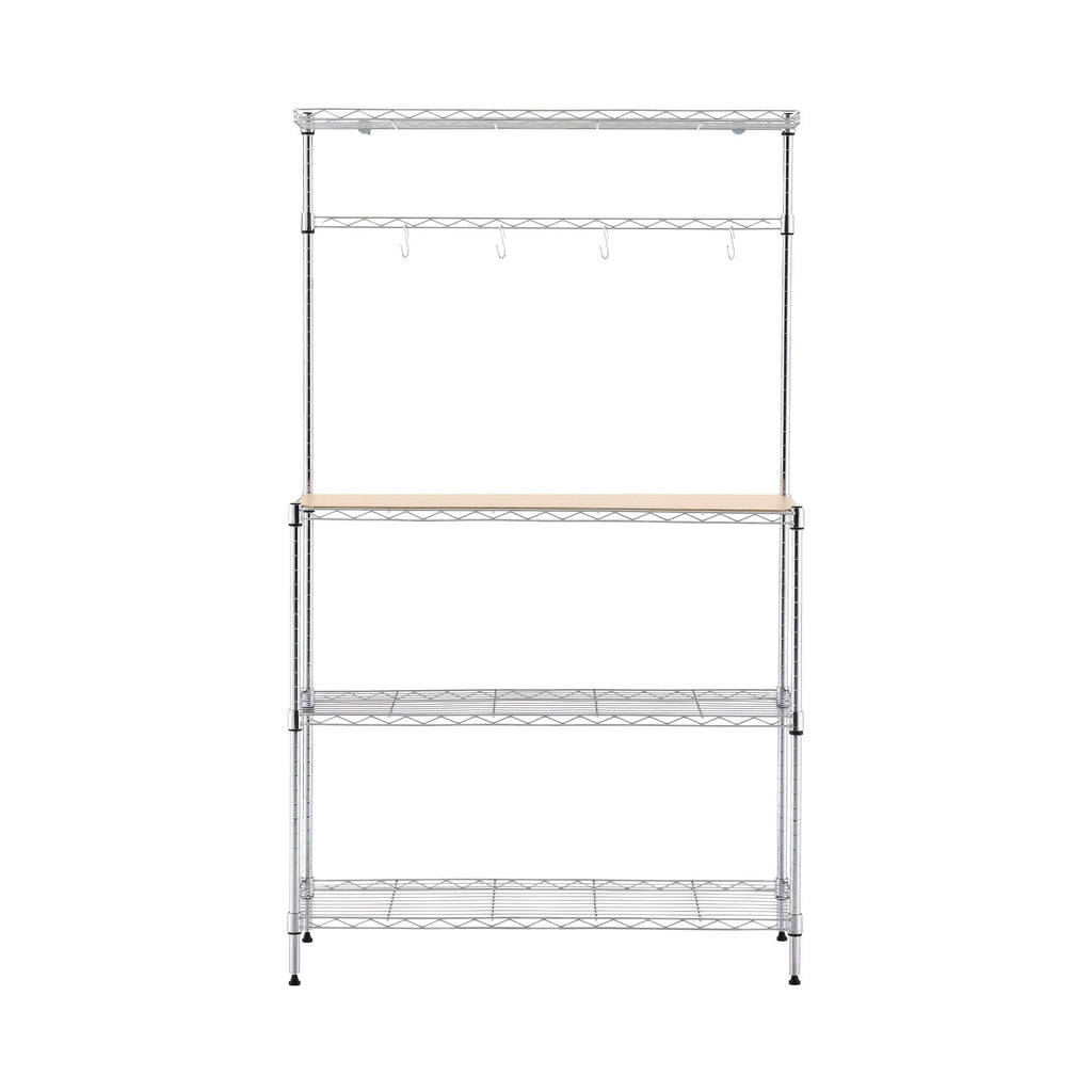 Artiss 4-Tier Metal Kitchen Rack & Microwave Stand - Silver