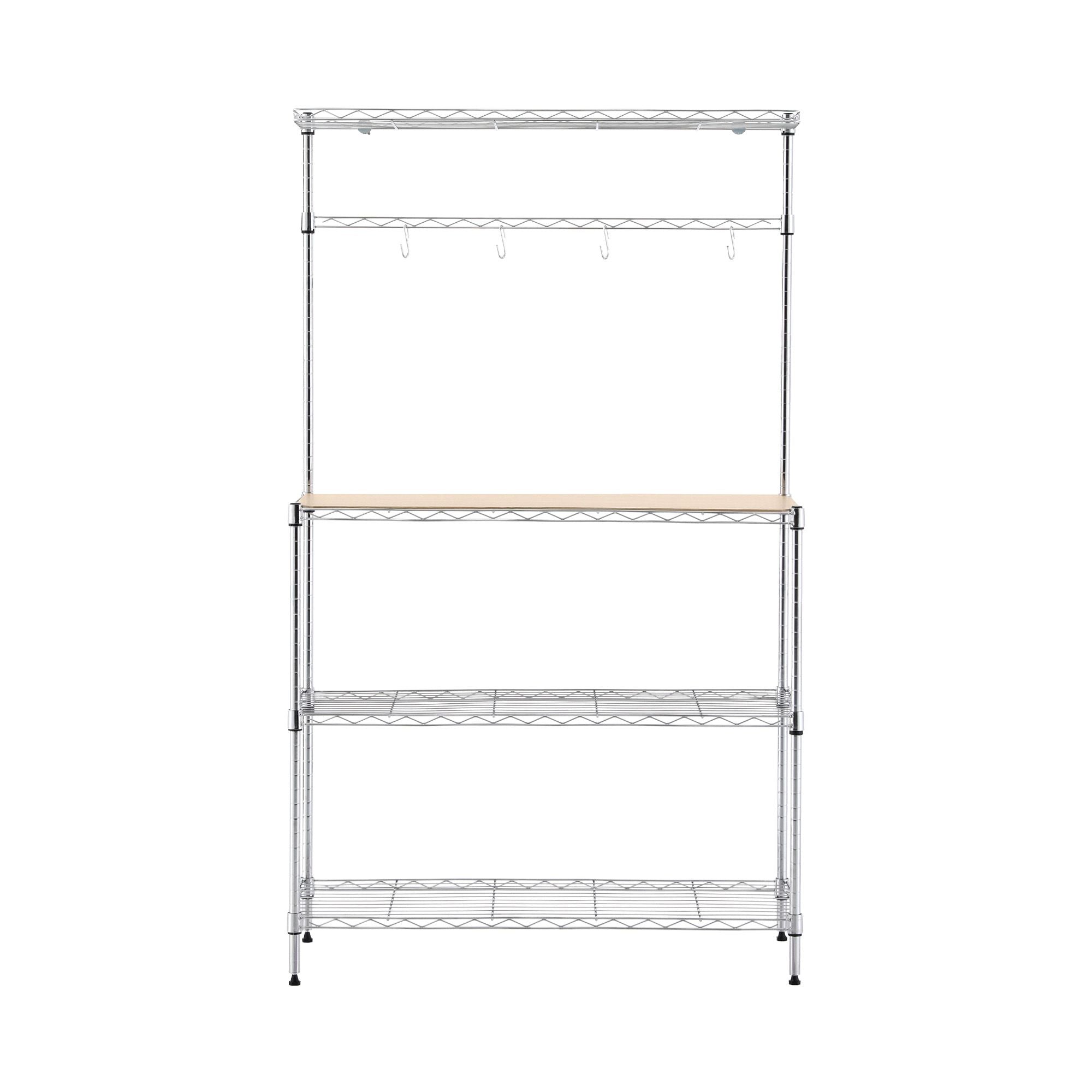 Artiss 4-Tier Metal Kitchen Rack & Microwave Stand - Silver