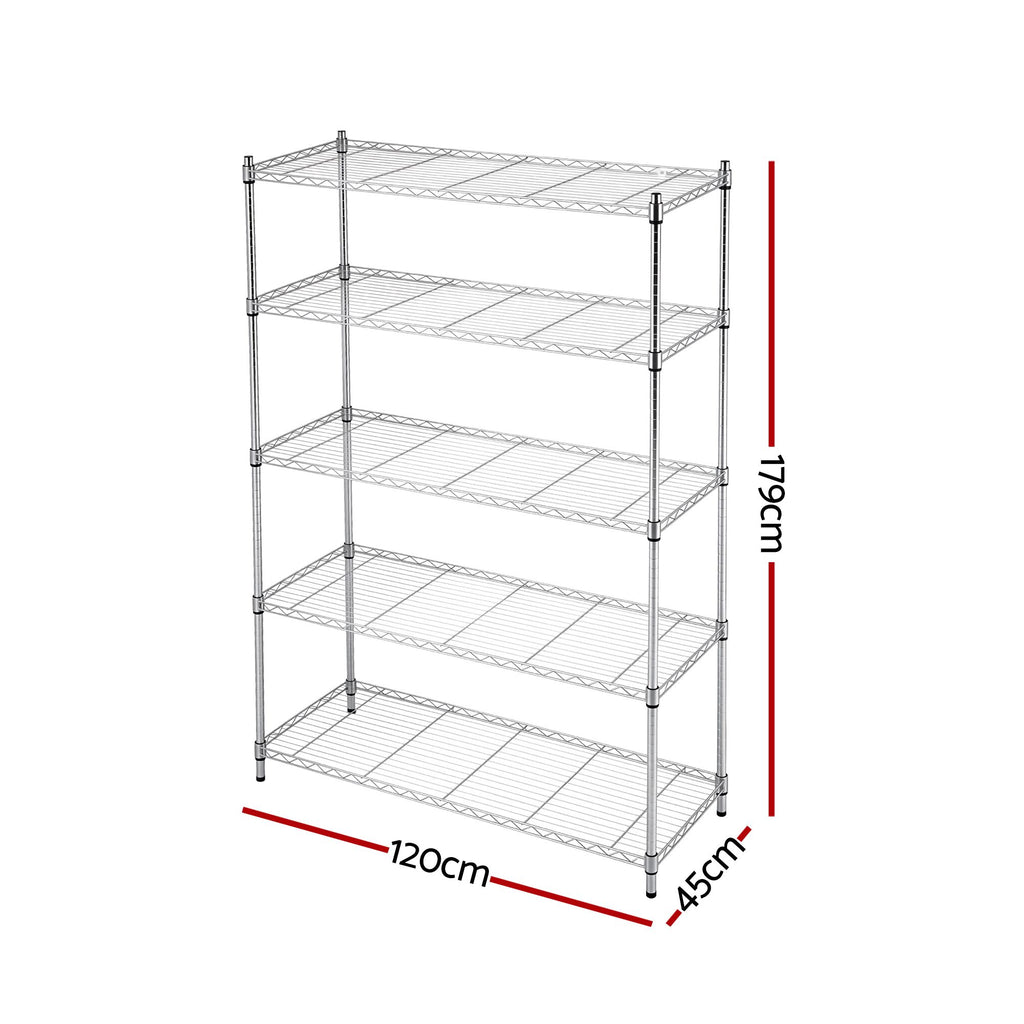 Artiss 5-Tier Adjustable Kitchen Rack 120x45x179cm