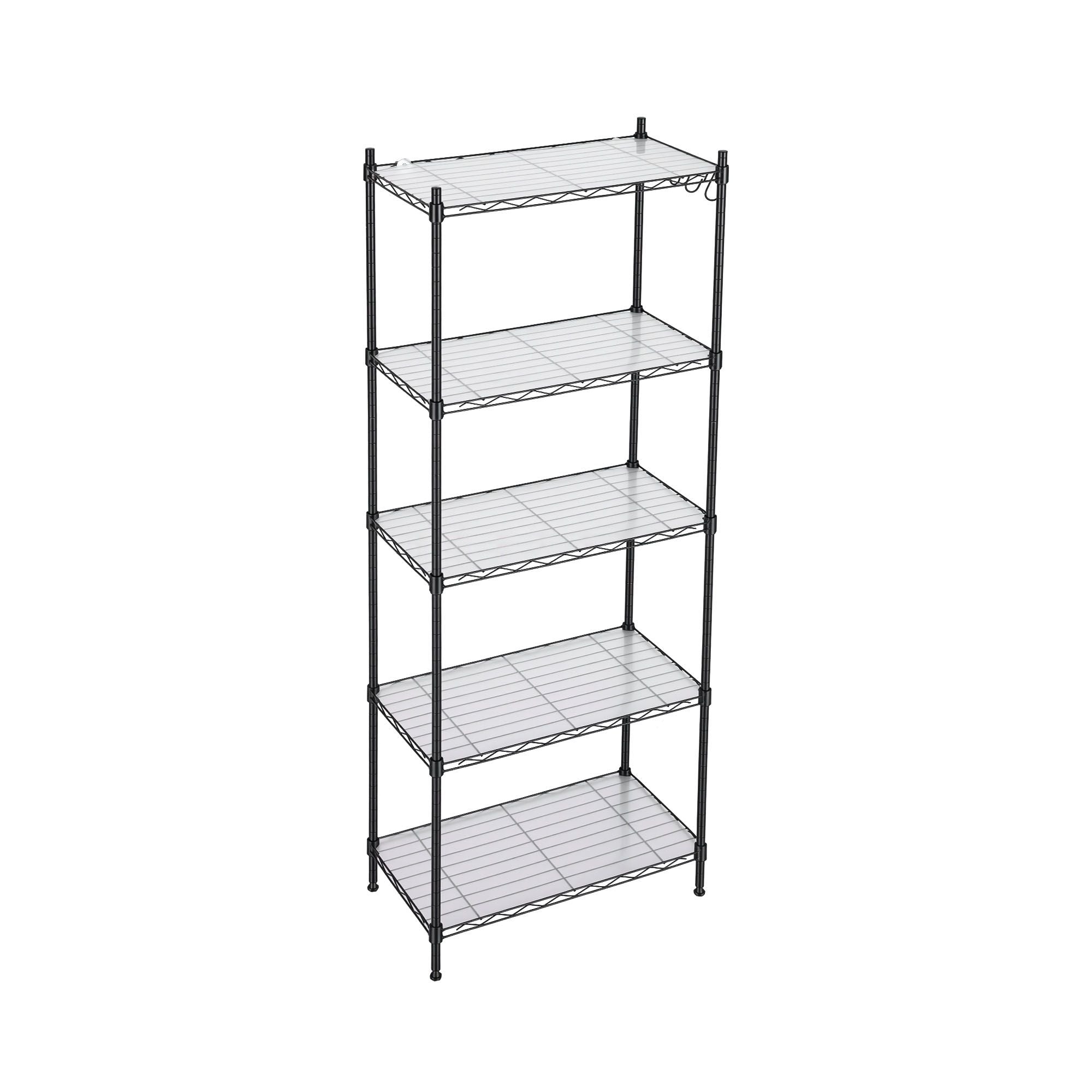 Artiss 5-Tier Adjustable Kitchen Rack 55x30x150cm - Black