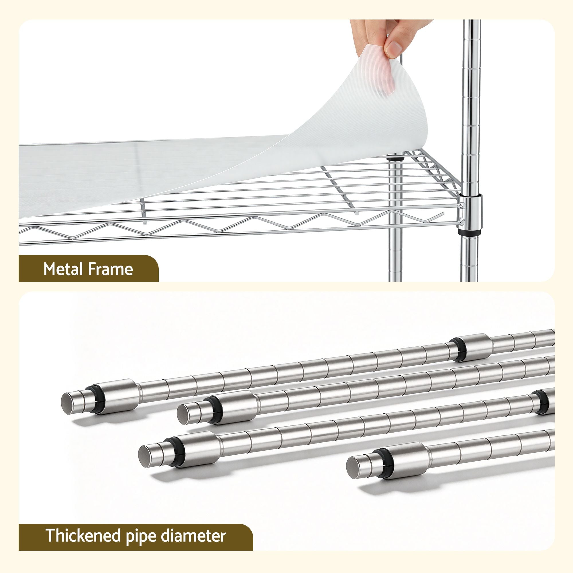 Artiss 5-Tier Adjustable Kitchen Rack 60x35x150cm - Silver