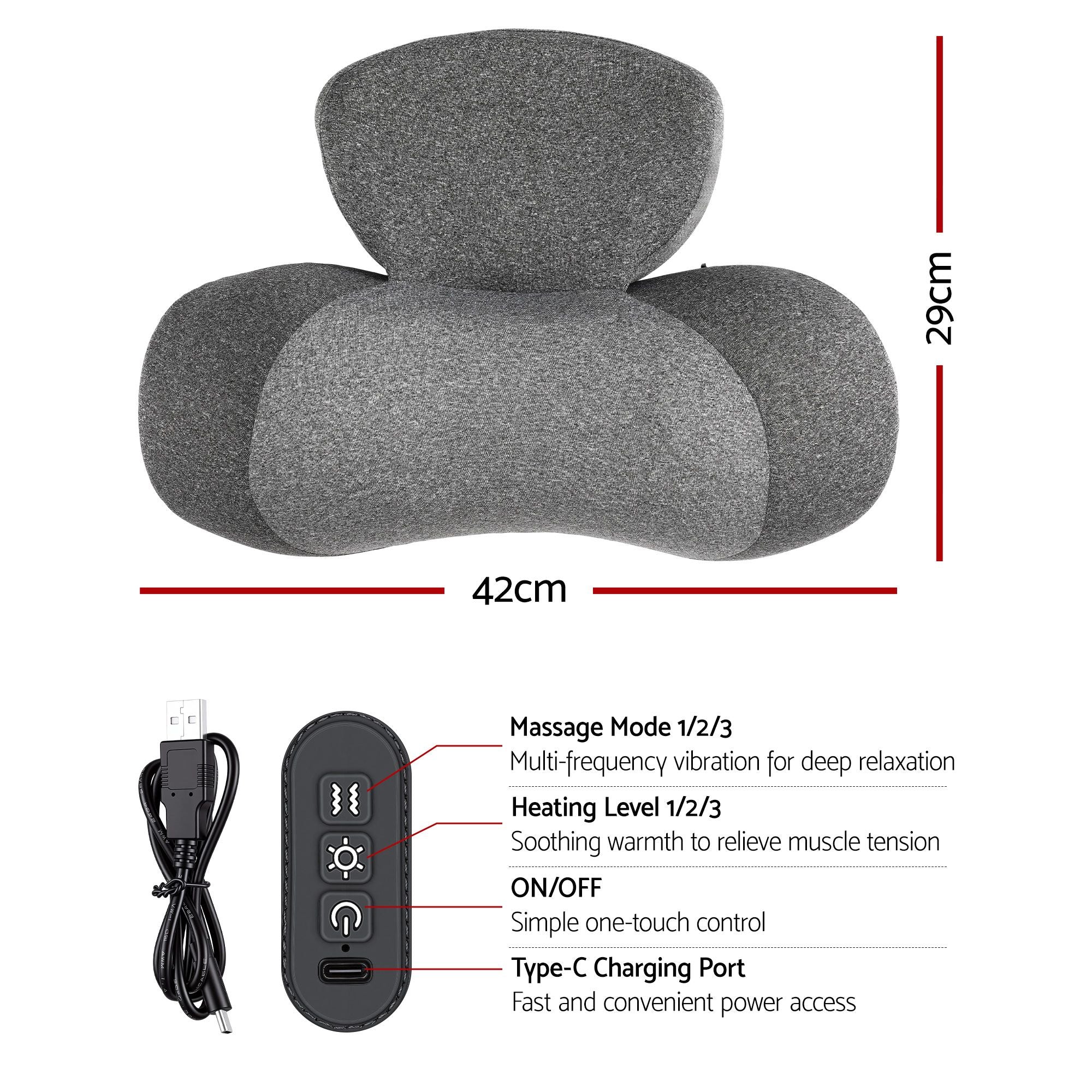 Livemor 2-in-1 Neck Massager Pillow with Heat & Memory Foam