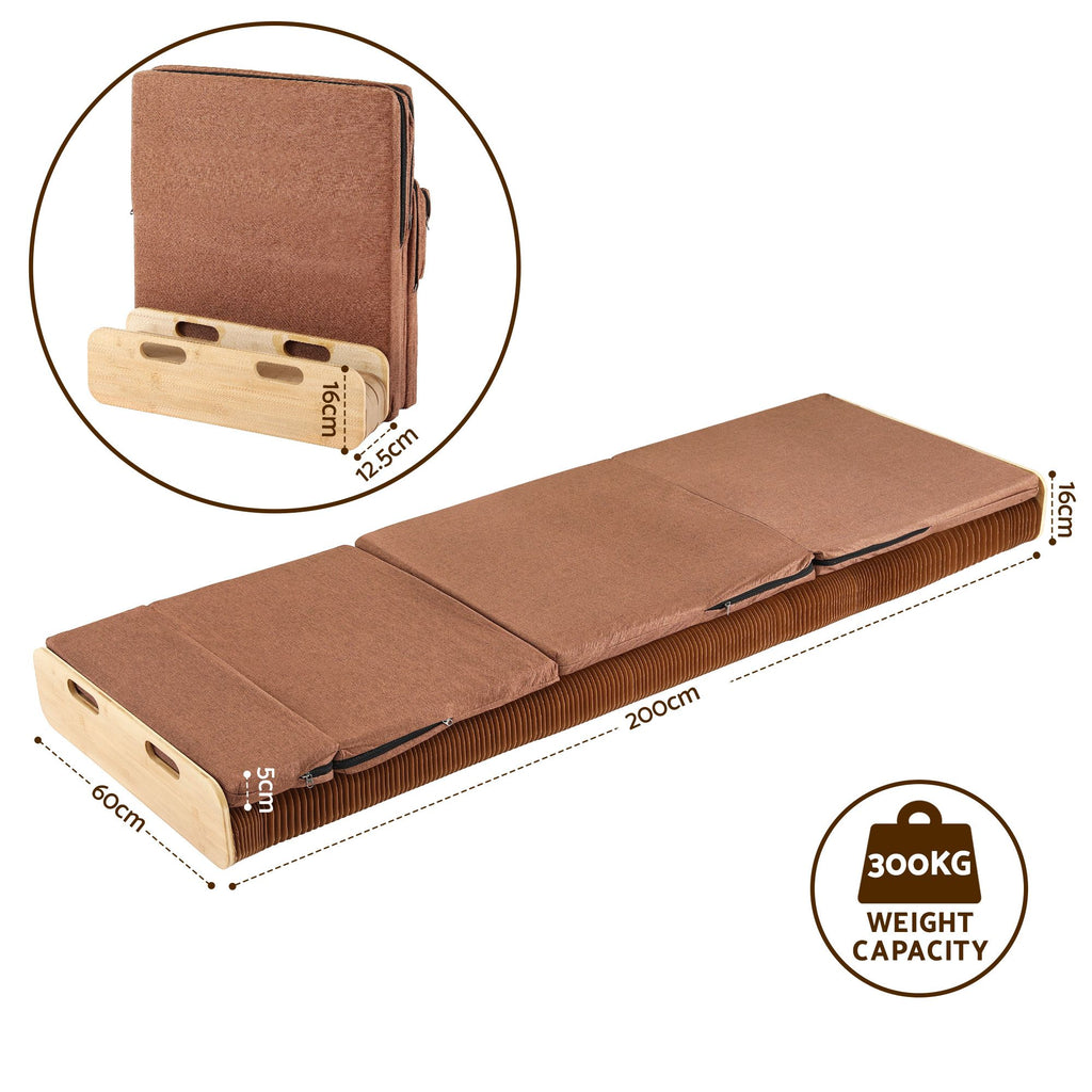 Artiss Folding Bed Frame with Mattress & Pillow 200x60cm