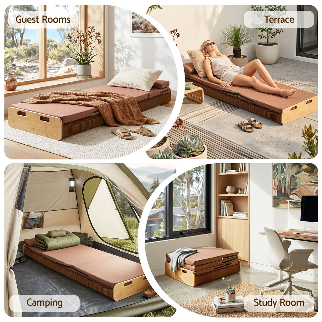 Artiss Folding Bed Frame with Mattress & Pillow 200x60cm