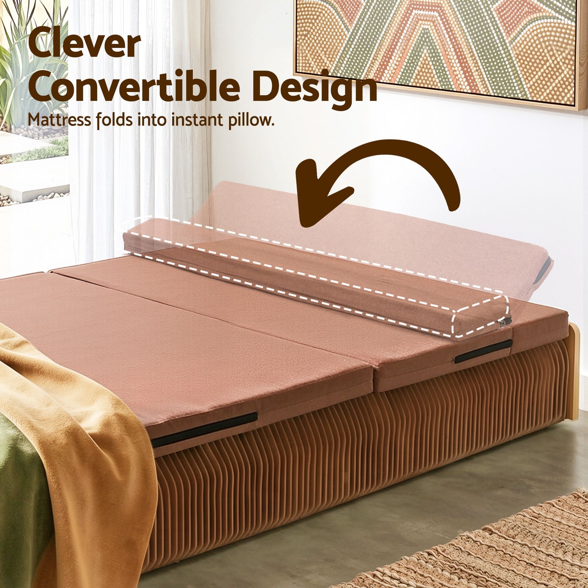 Artiss Folding Bed Frame with Mattress & Pillow 200x60cm
