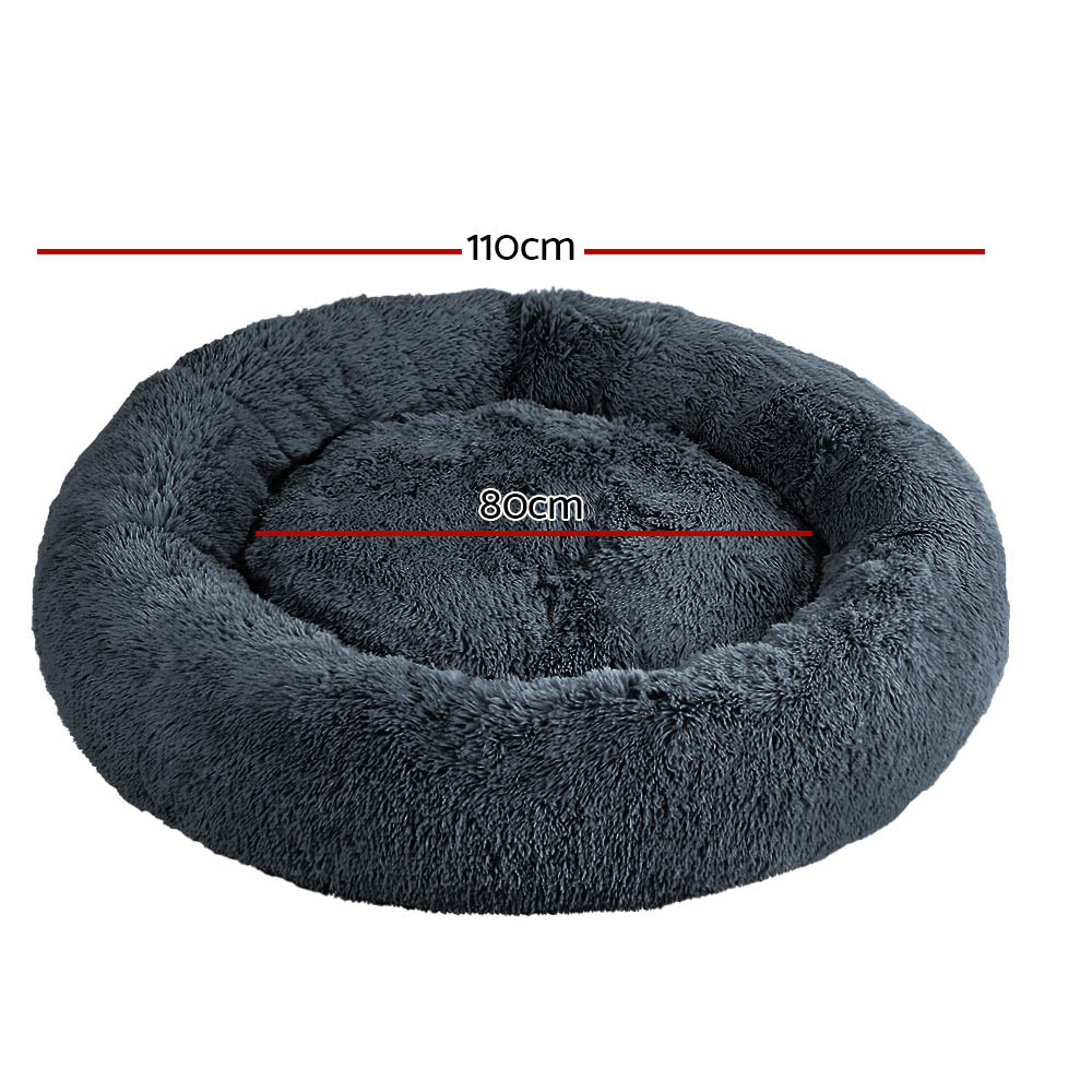 Pet 110cm Calming Extra Large Pet Bed - Dark Grey