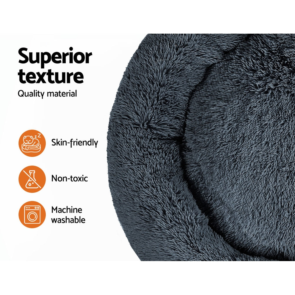 Pet 110cm Calming Extra Large Pet Bed - Dark Grey
