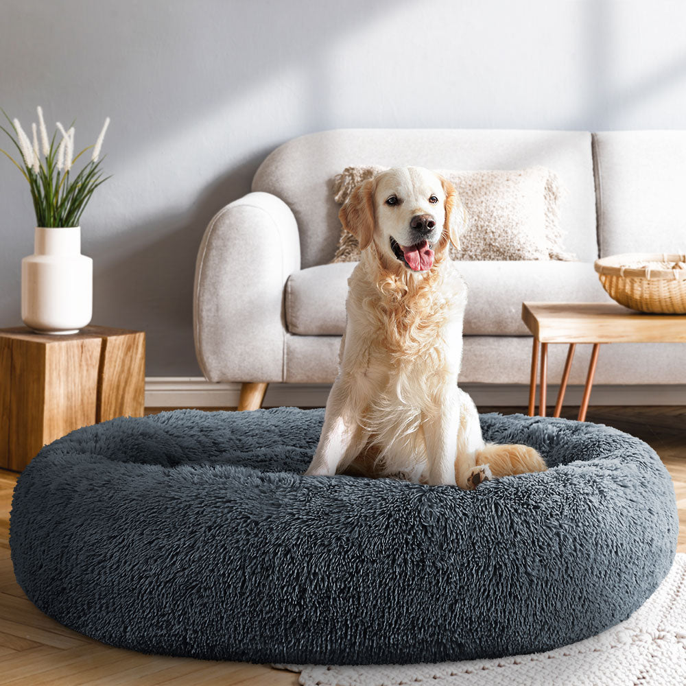 Pet 110cm Calming Extra Large Pet Bed - Dark Grey