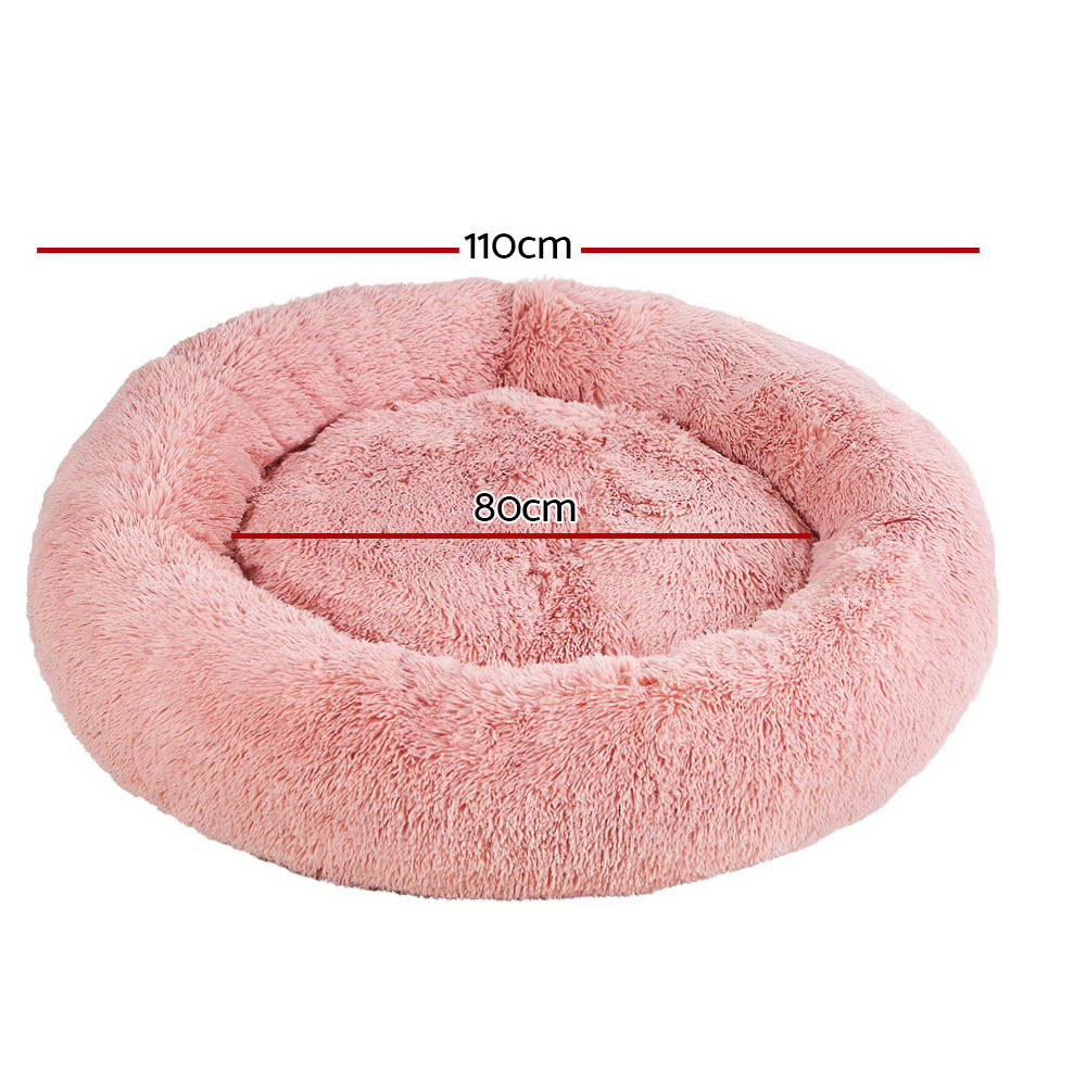 Pet 110cm Calming Extra Large Pet Bed - Pink