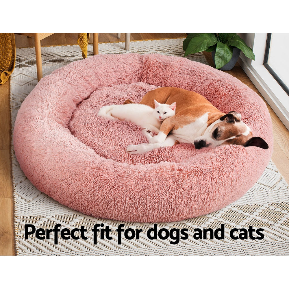 Pet 110cm Calming Extra Large Pet Bed - Pink