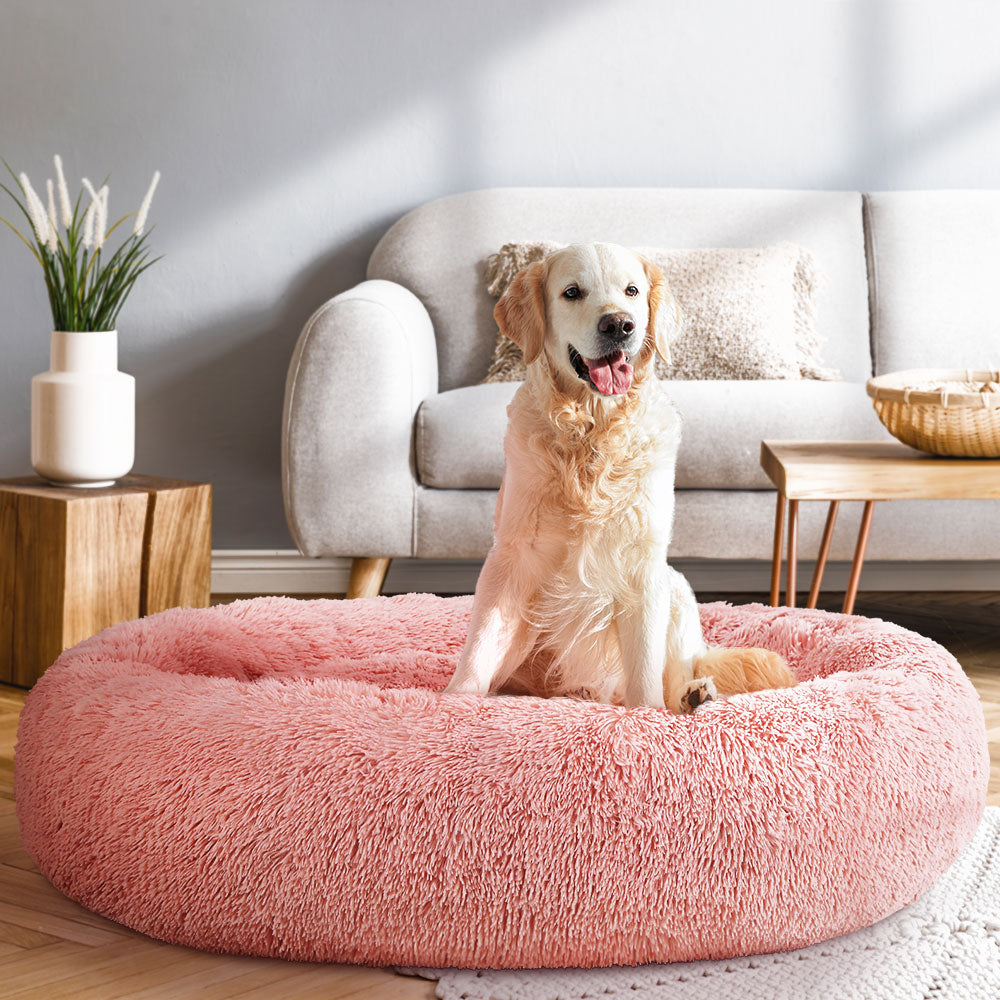 Pet 110cm Calming Extra Large Pet Bed - Pink