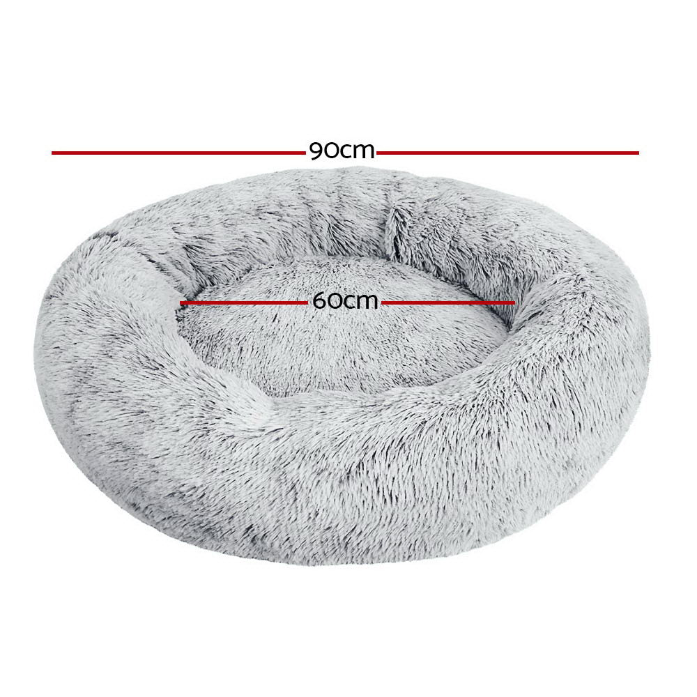 Large Calming Pet Bed – 90cm Light Charcoal