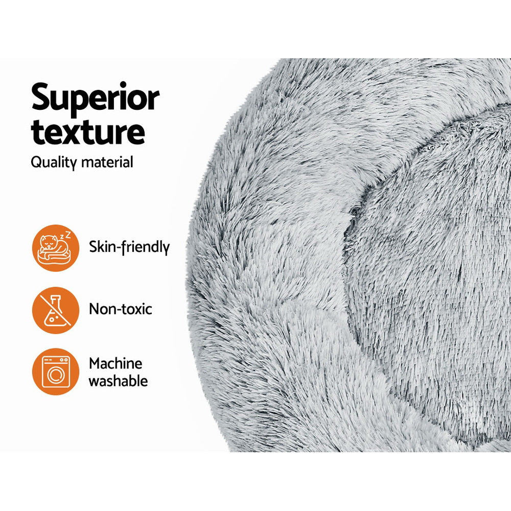 Large Calming Pet Bed – 90cm Light Charcoal