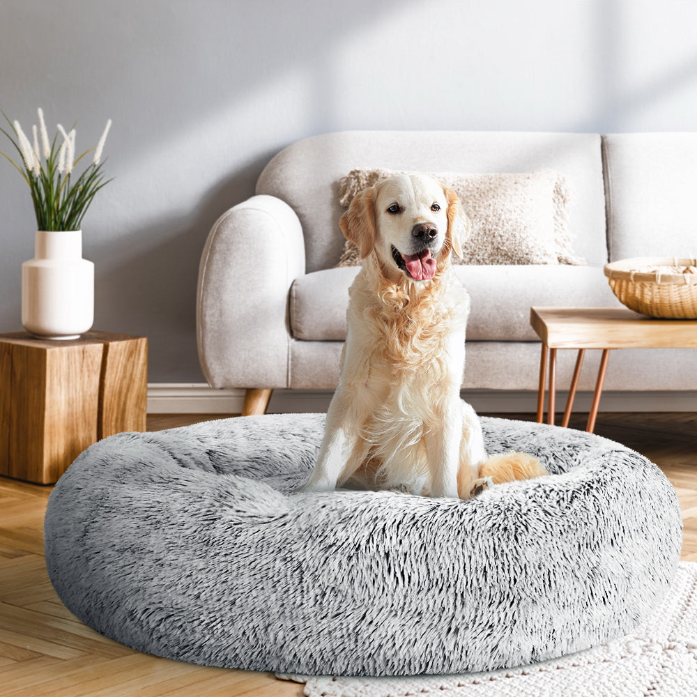 Large Calming Pet Bed – 90cm Light Charcoal