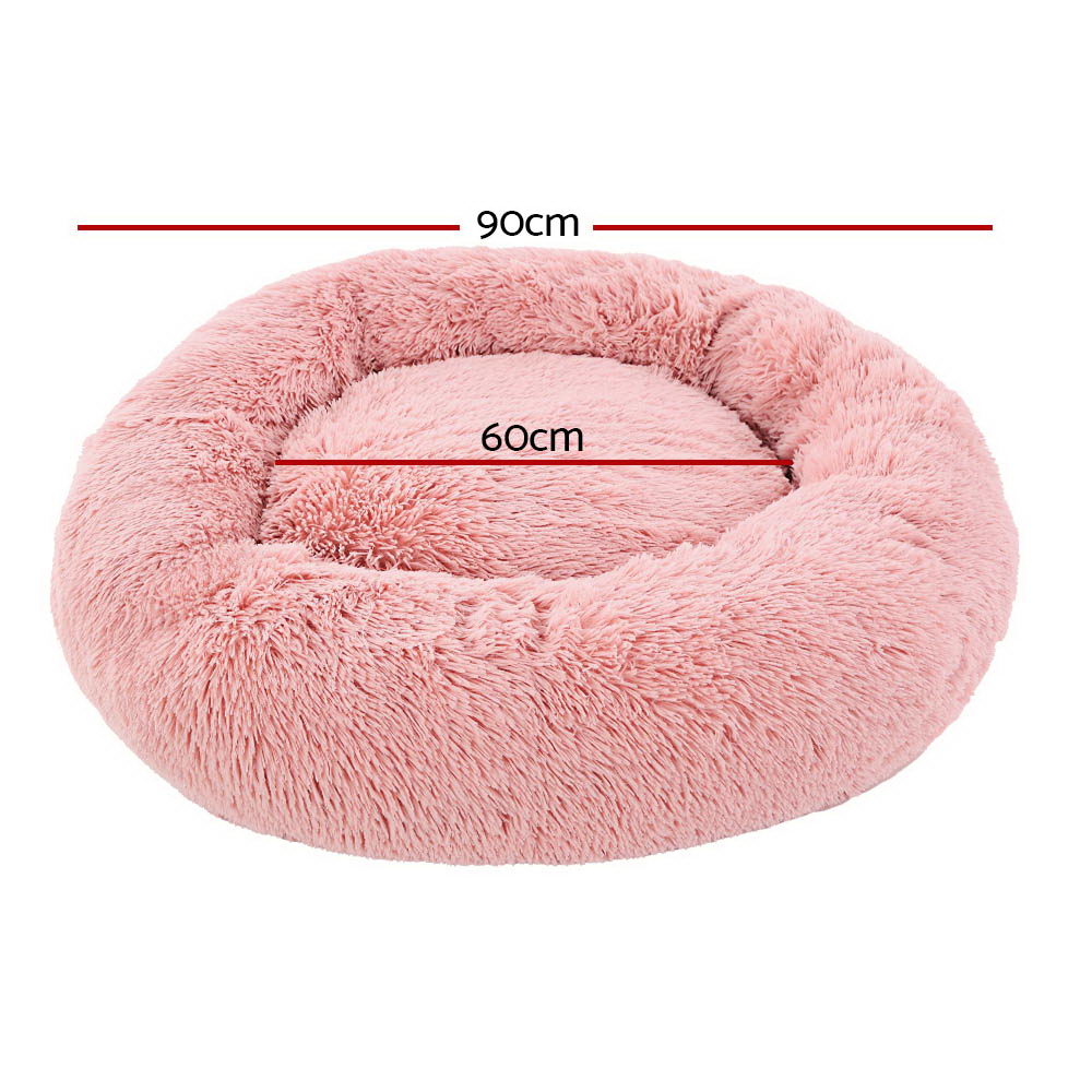 Large Calming Pet Bed – 90cm Pink