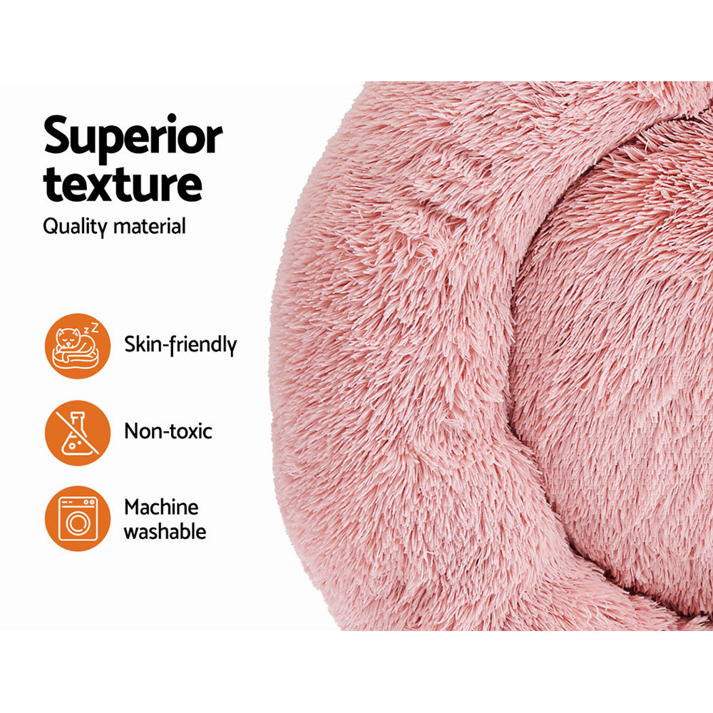 Large Calming Pet Bed – 90cm Pink