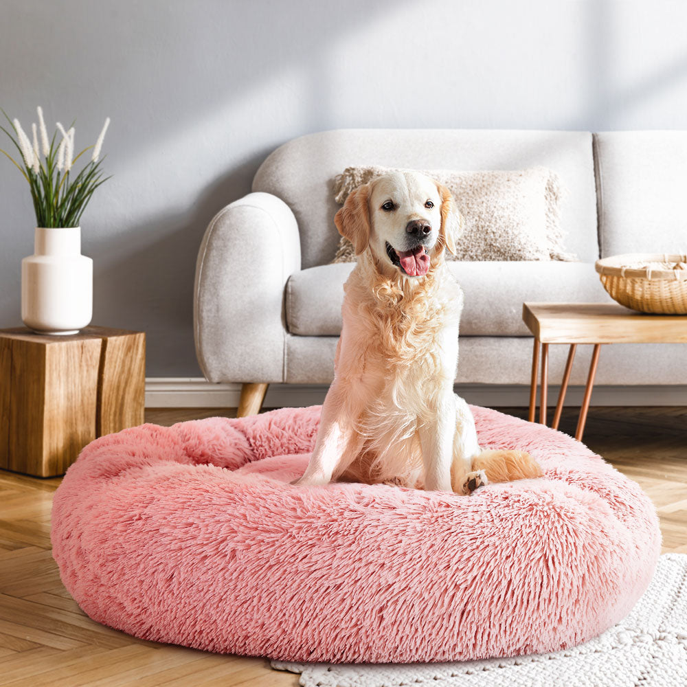 Large Calming Pet Bed – 90cm Pink
