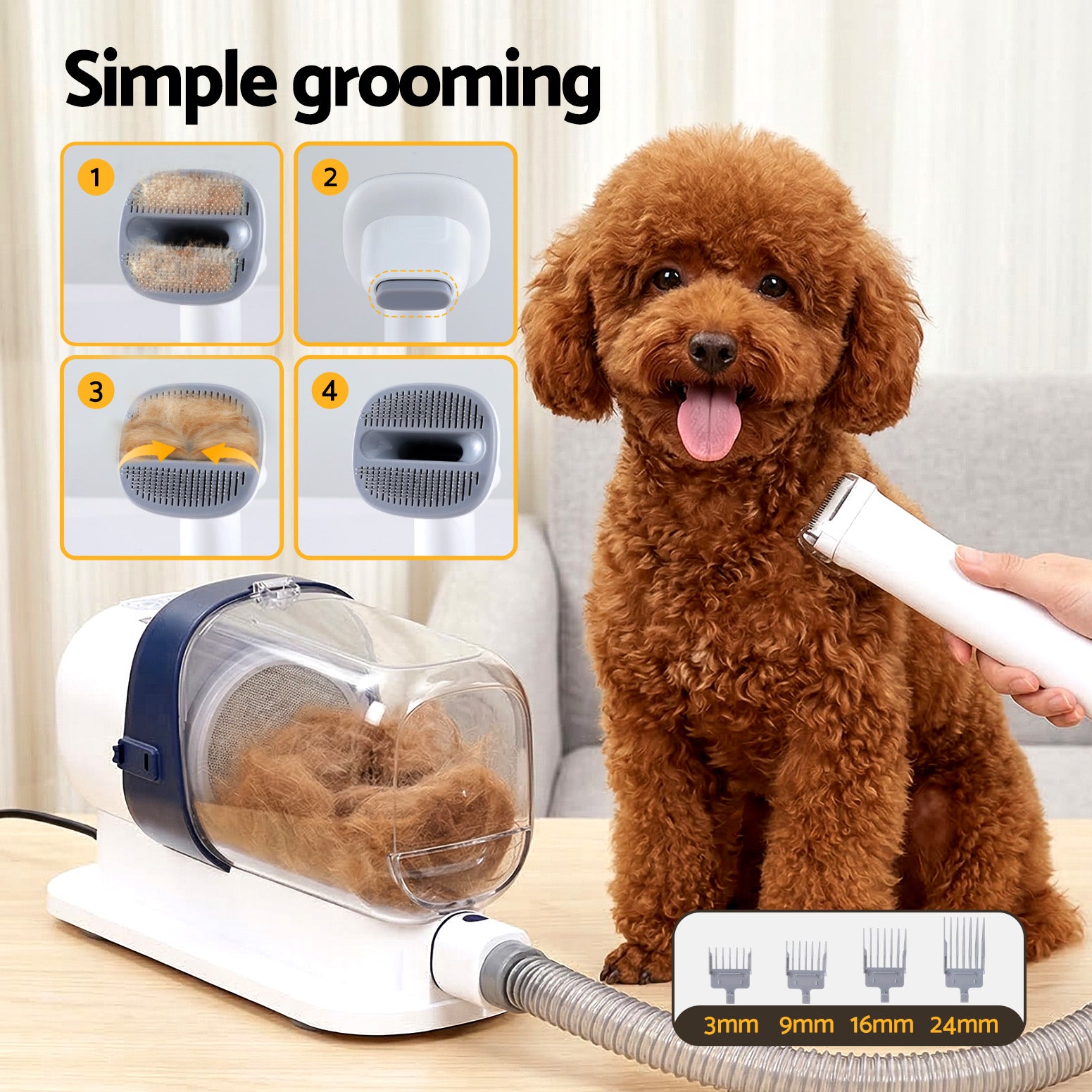 i.Pet 7-in-1 Pet Grooming Kit & Vacuum