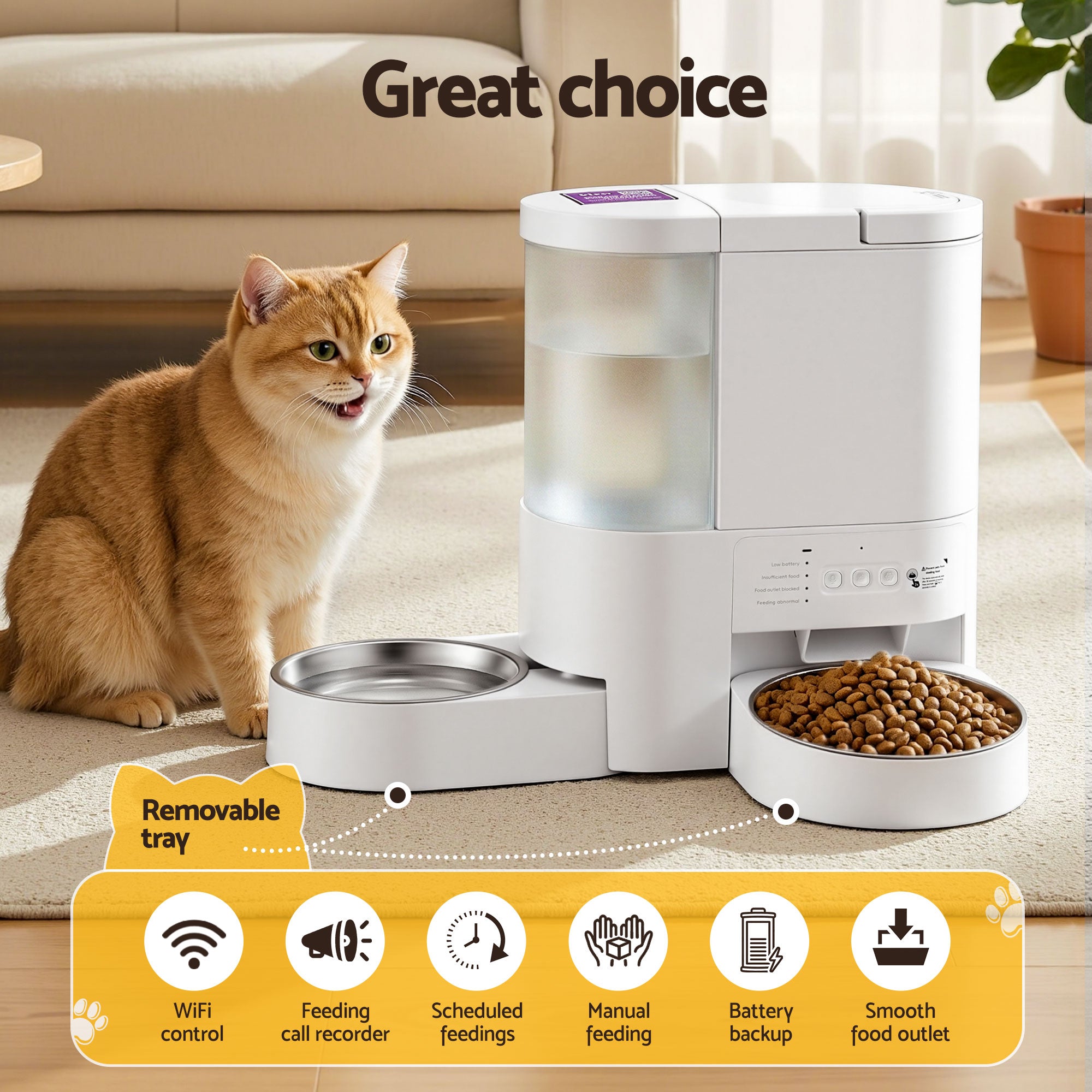2-in-1 Smart Pet Feeder & Water Dispenser – WiFi Automatic Food Station for Cats & Dogs