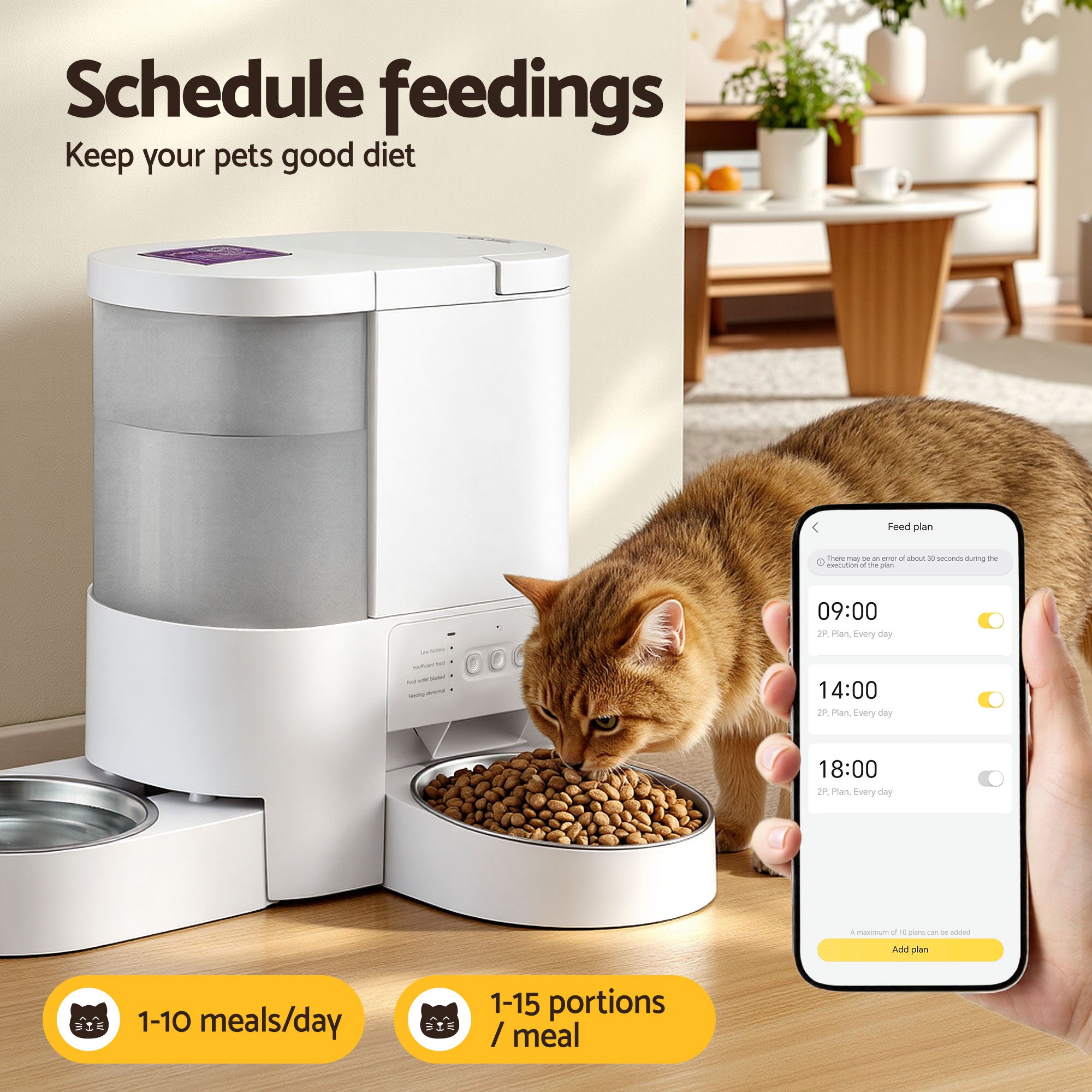 2-in-1 Smart Pet Feeder & Water Dispenser – WiFi Automatic Food Station for Cats & Dogs