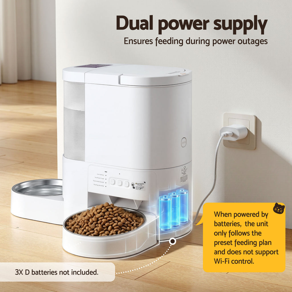 2-in-1 Smart Pet Feeder & Water Dispenser – WiFi Automatic Food Station for Cats & Dogs