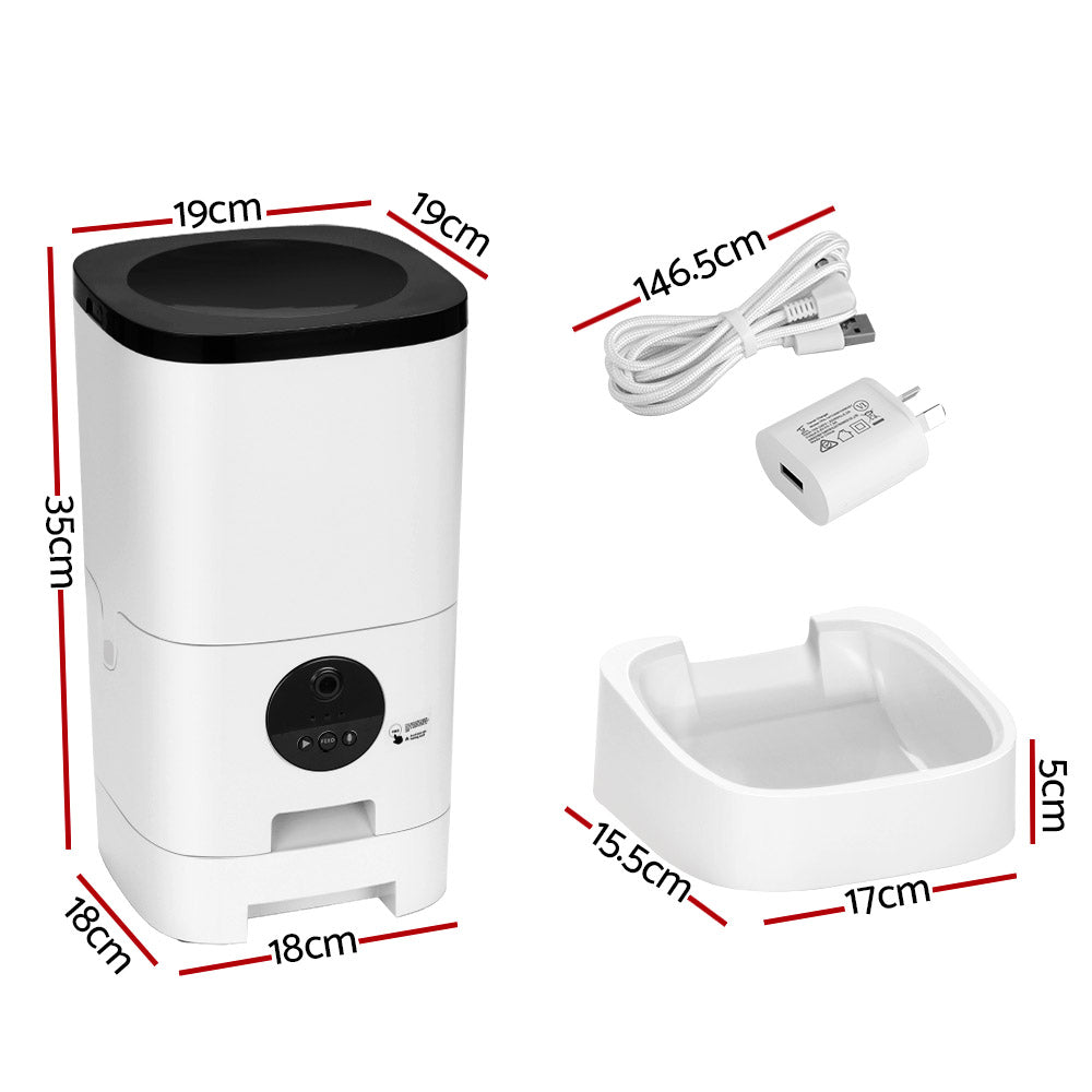 Smart WiFi Pet Feeder with Camera – 6L Auto Food Dispenser for Cats & Dogs
