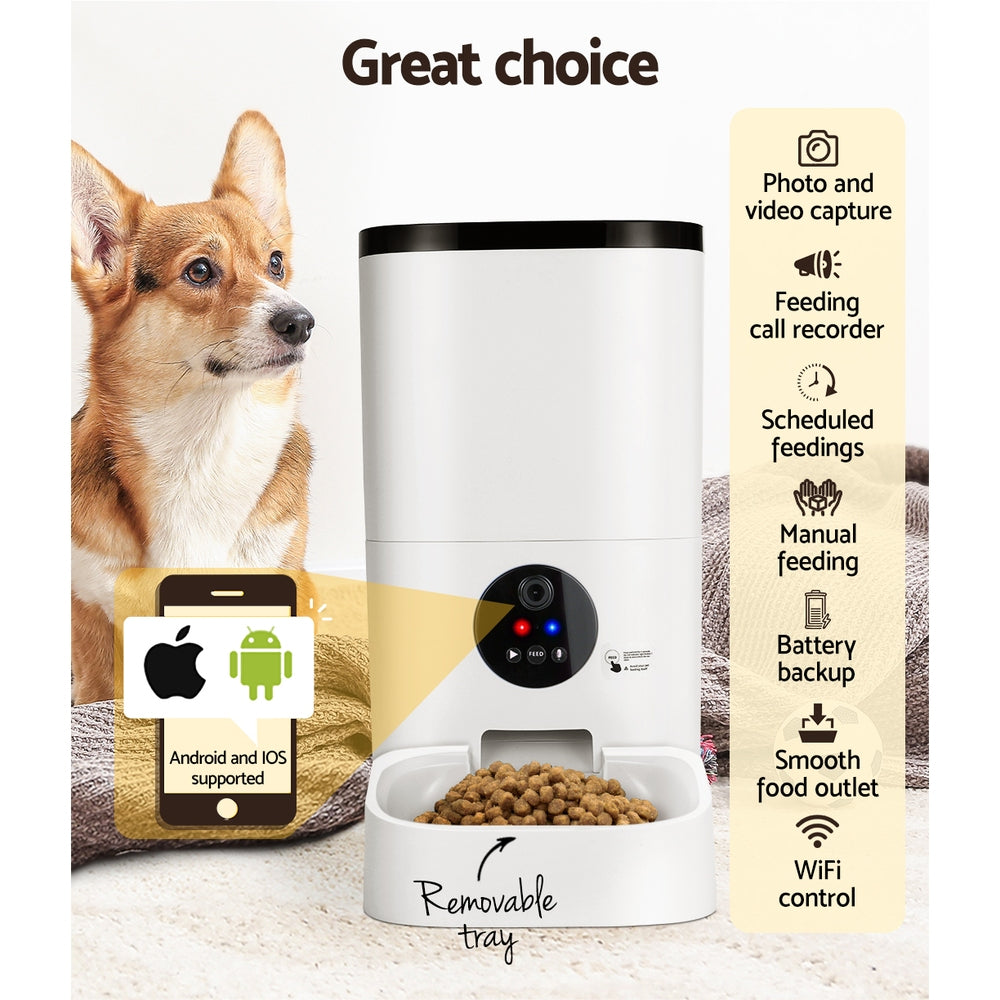 Smart WiFi Pet Feeder with Camera – 6L Auto Food Dispenser for Cats & Dogs