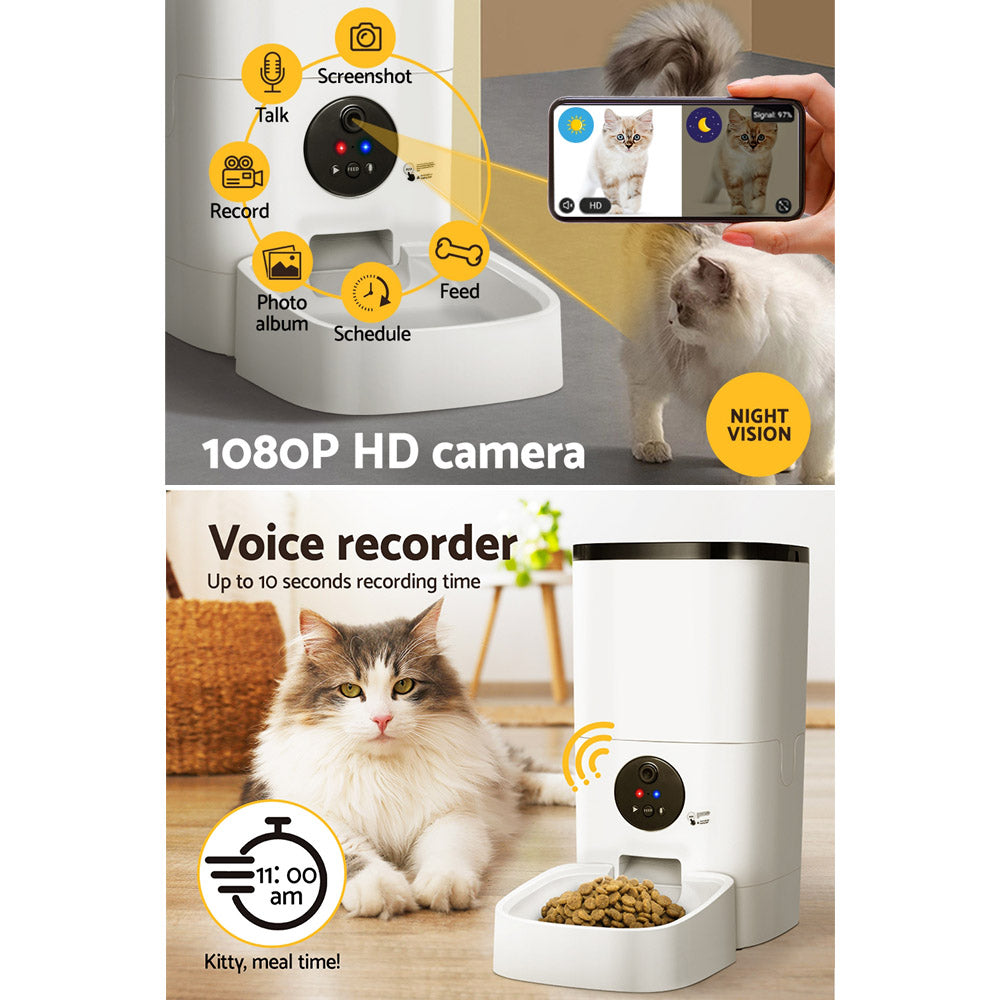 Smart WiFi Pet Feeder with Camera – 6L Auto Food Dispenser for Cats & Dogs