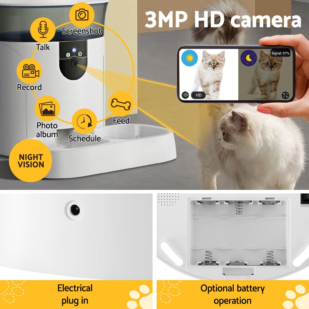 i.Pet Smart Pet Feeder 7L with HD Camera & WiFi App
