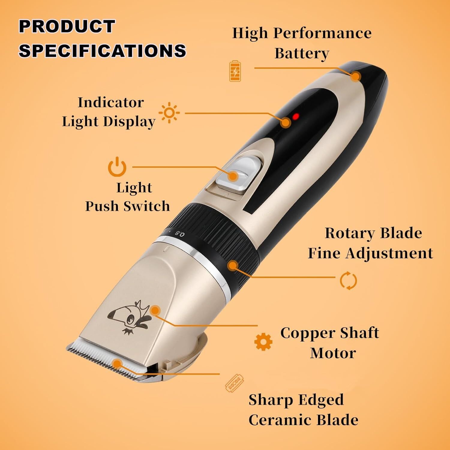 Cordless Professional Pet Grooming Clippers