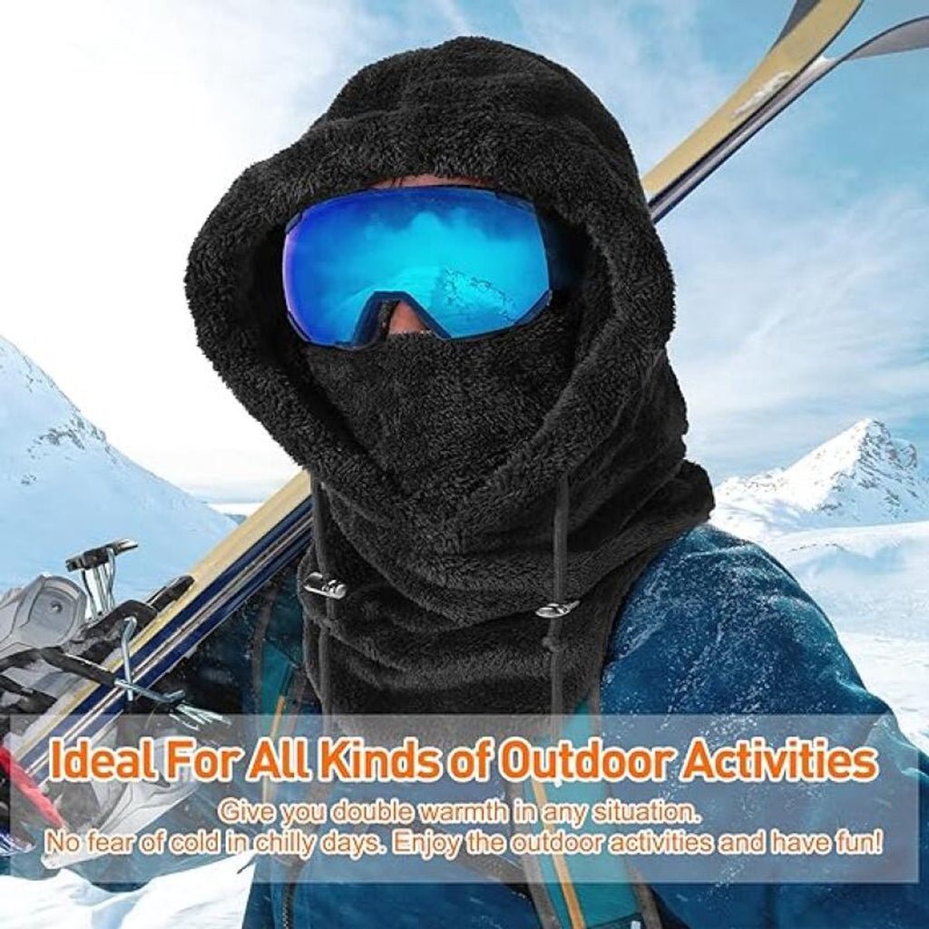 3-in-1 Women's Hat, Scarf & Face Mask – Balaclava Black