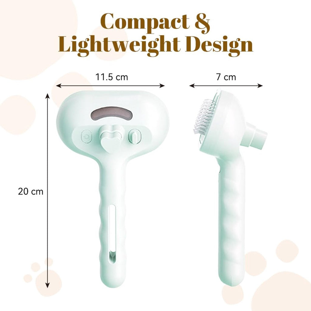 3-in-1 Pet Steam Spray Grooming Brush - White