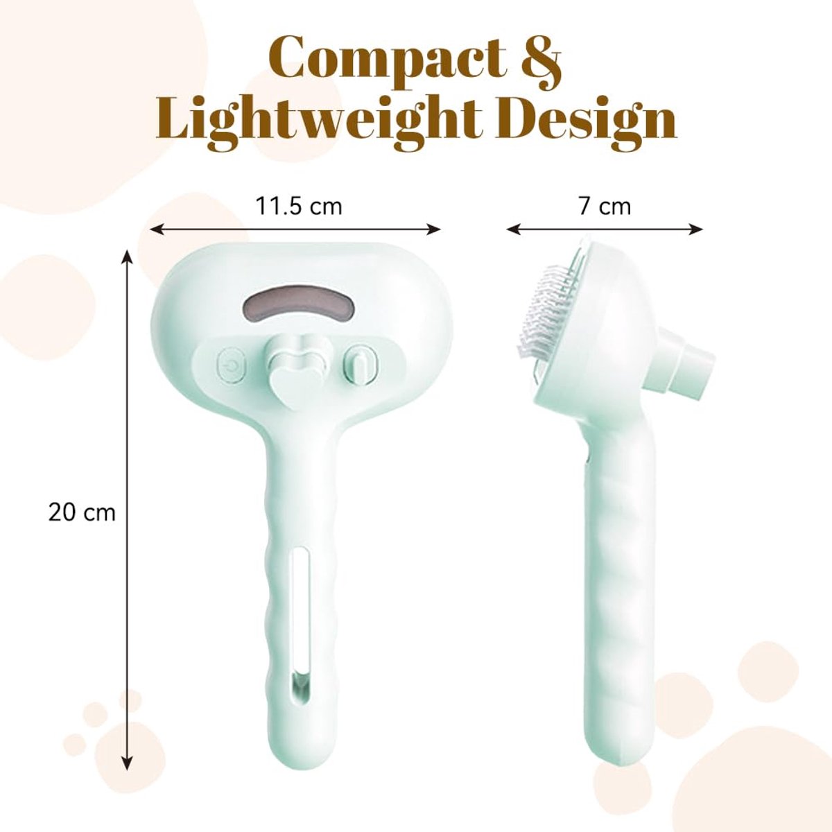 3-in-1 Pet Steam Spray Grooming Brush - White