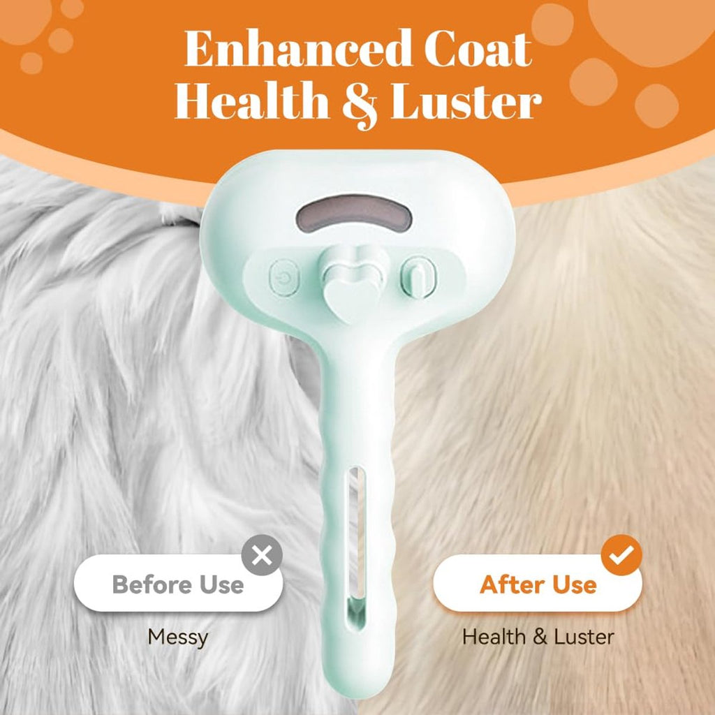 3-in-1 Pet Steam Spray Grooming Brush - White