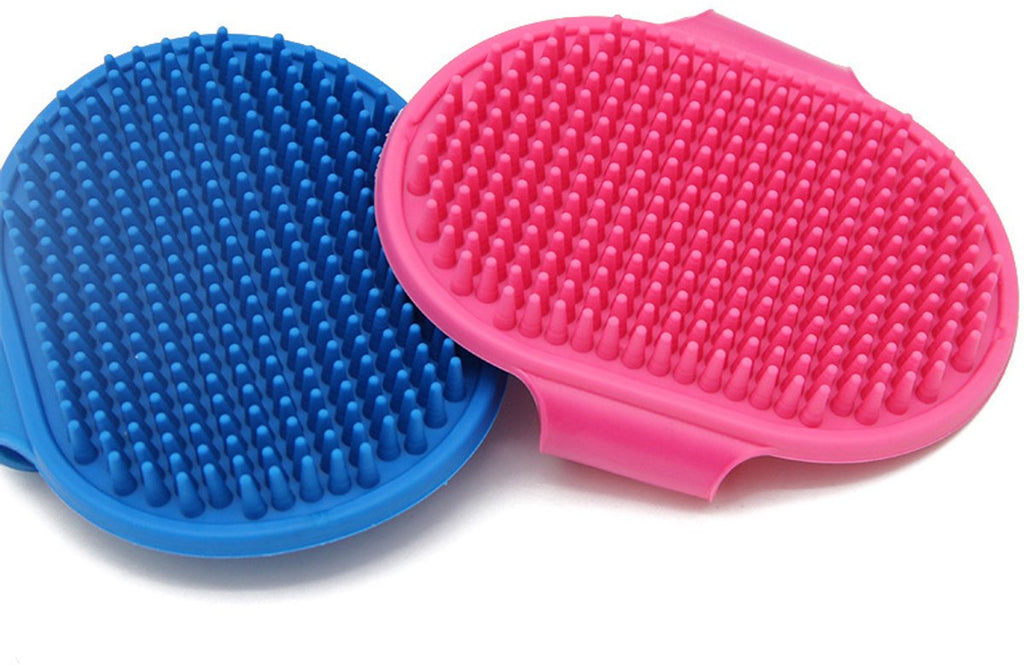 Pet Hair Removal Grooming Gloves - Blue & Pink