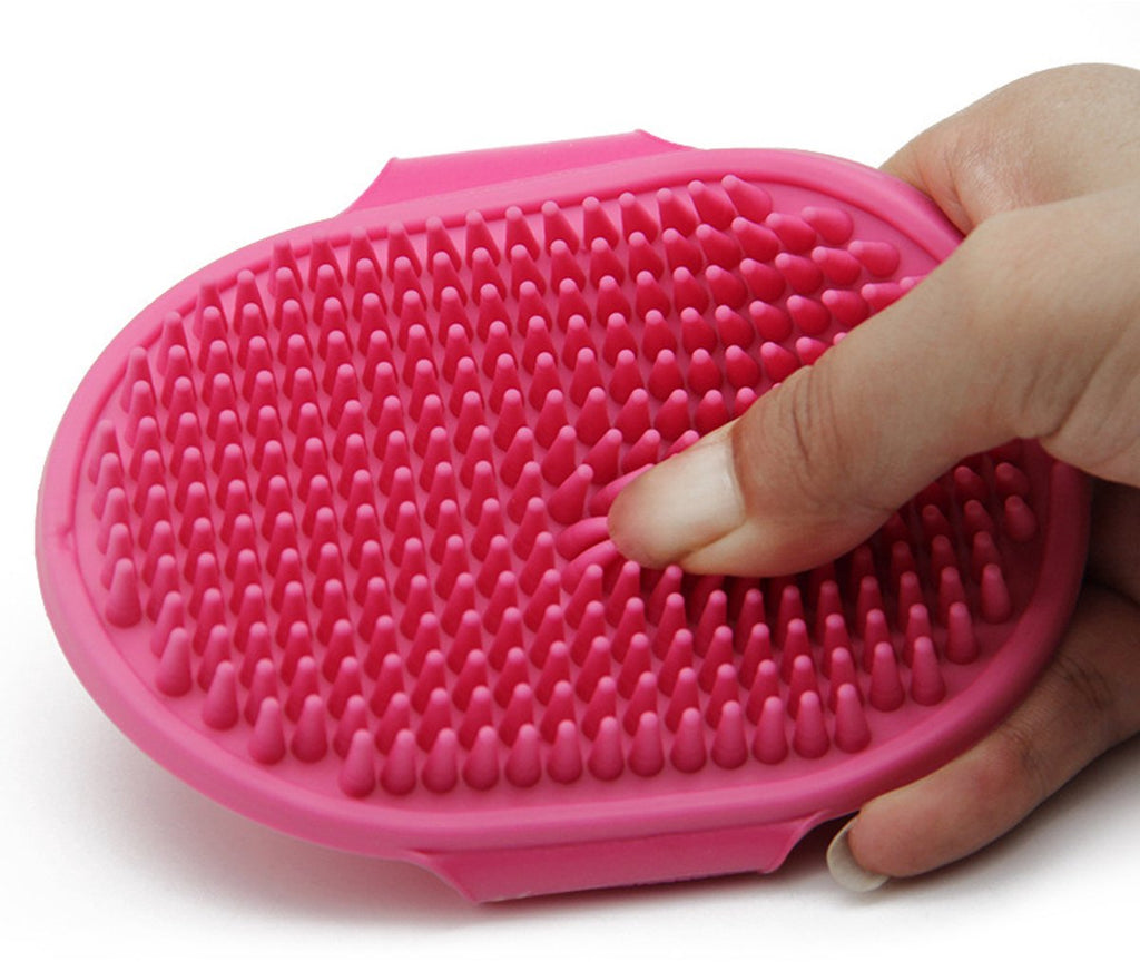 Pet Hair Removal Grooming Gloves - Blue & Pink